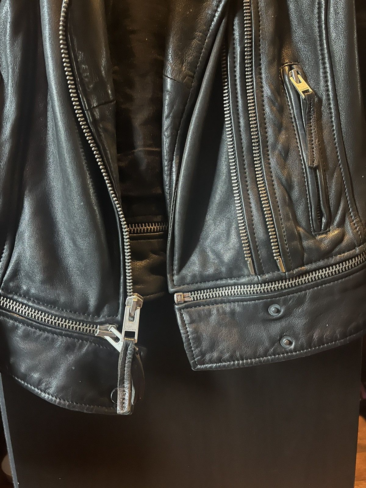 Allsaints × Designer × Vintage All Saints Assembly Leather Biker Jacket Size S / US 4 / IT 40 - 2 Thumbnail