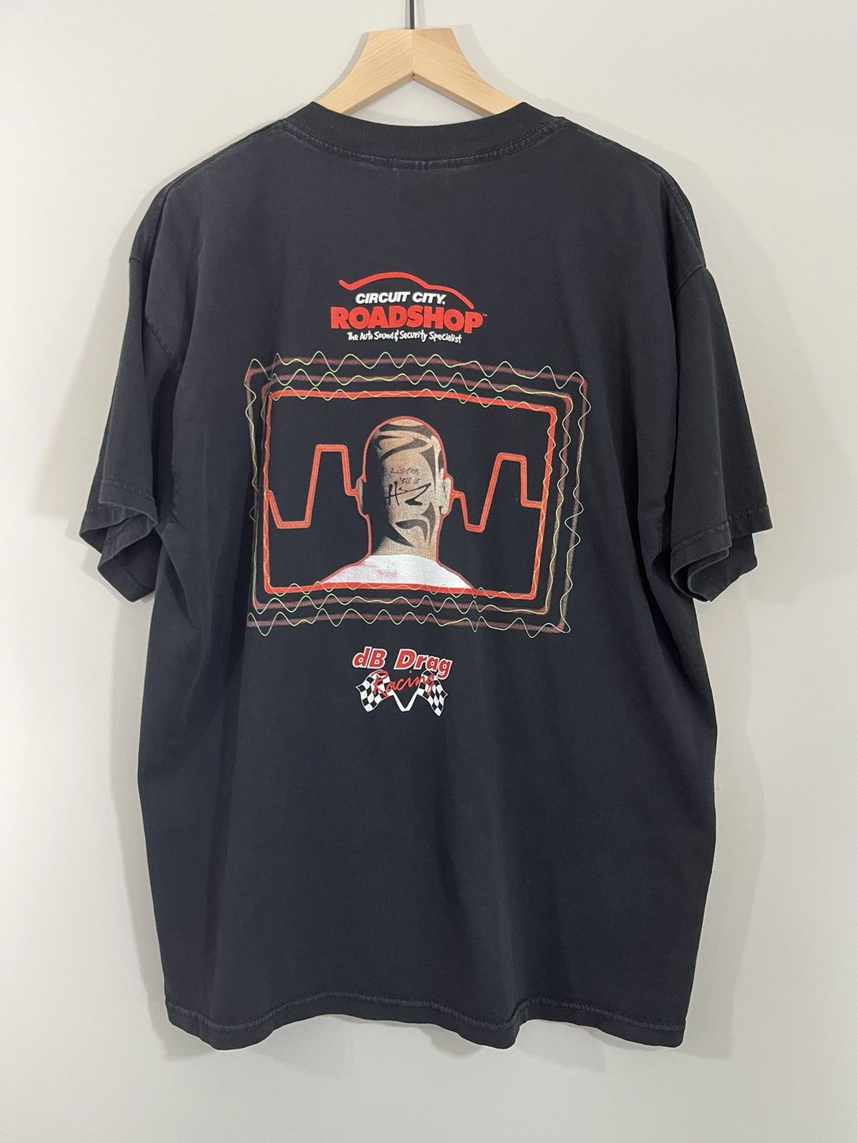 Vintage Faded Black Drag Racing Head Tattoo Graphic Tee Size US L / EU 52-54 / 3 - 1 Thumbnail