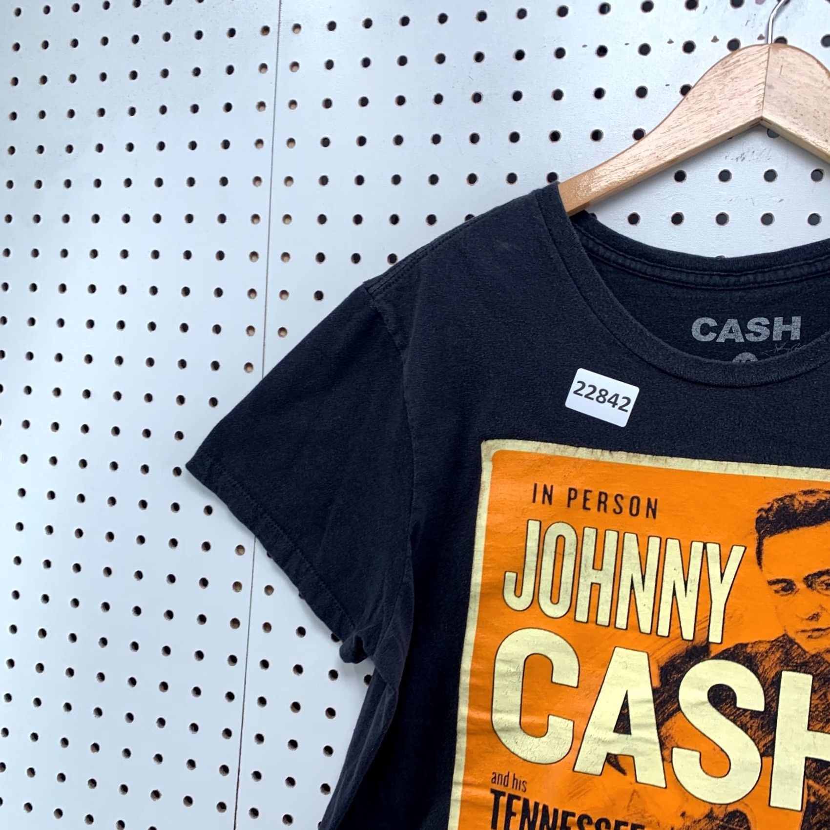 Vintage Johnny Cash Shirt Black Ticket Stub Graphic Fits Men Medium Band TEE Size US M / EU 48-50 / 2 - 7 Thumbnail