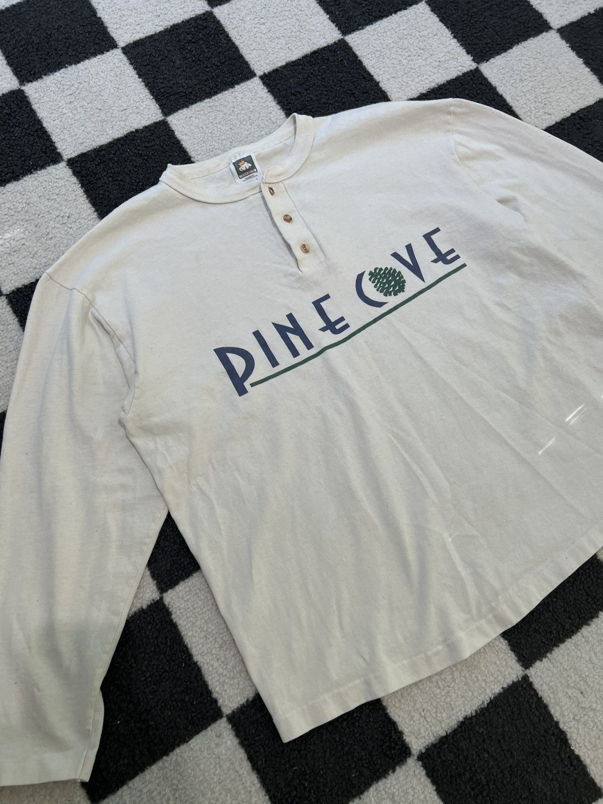 Vintage 90's "Pinecove" Henley Graphic Longsleeve Size US L / EU 52-54 / 3 - 1 Thumbnail