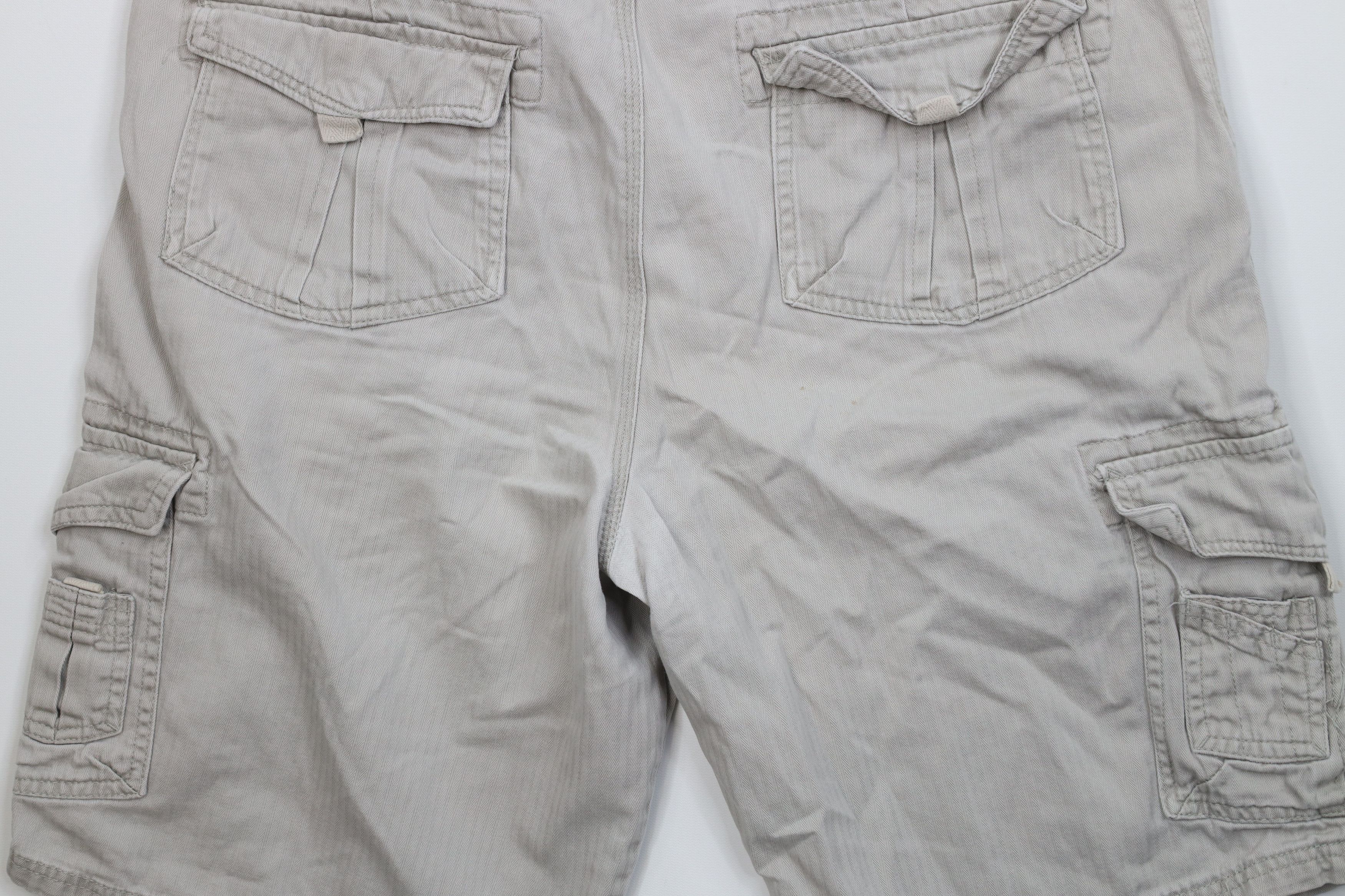 No Fear Vintage 90s Y2K No Fear Herringbone Baggy Cargo Shorts Gray Size US 38 / EU 54 - 12 Thumbnail