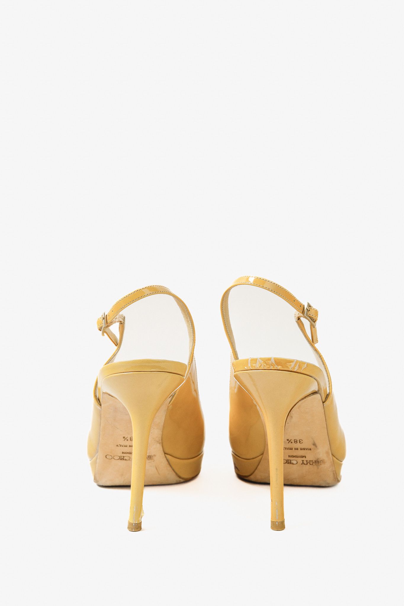 Jimmy Choo Jimmy Choo Nova Patent Platform Peep Toe Slingback Sandals Size US 8 / IT 38 - 3 Thumbnail