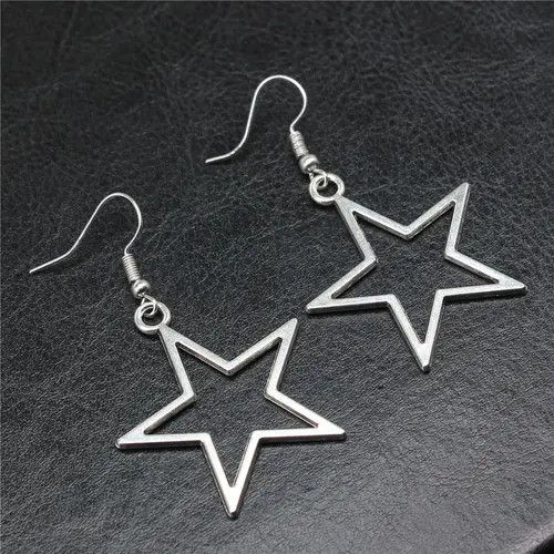 Other Silver Hollow Star Drop Earring Size ONE SIZE - 1 Thumbnail
