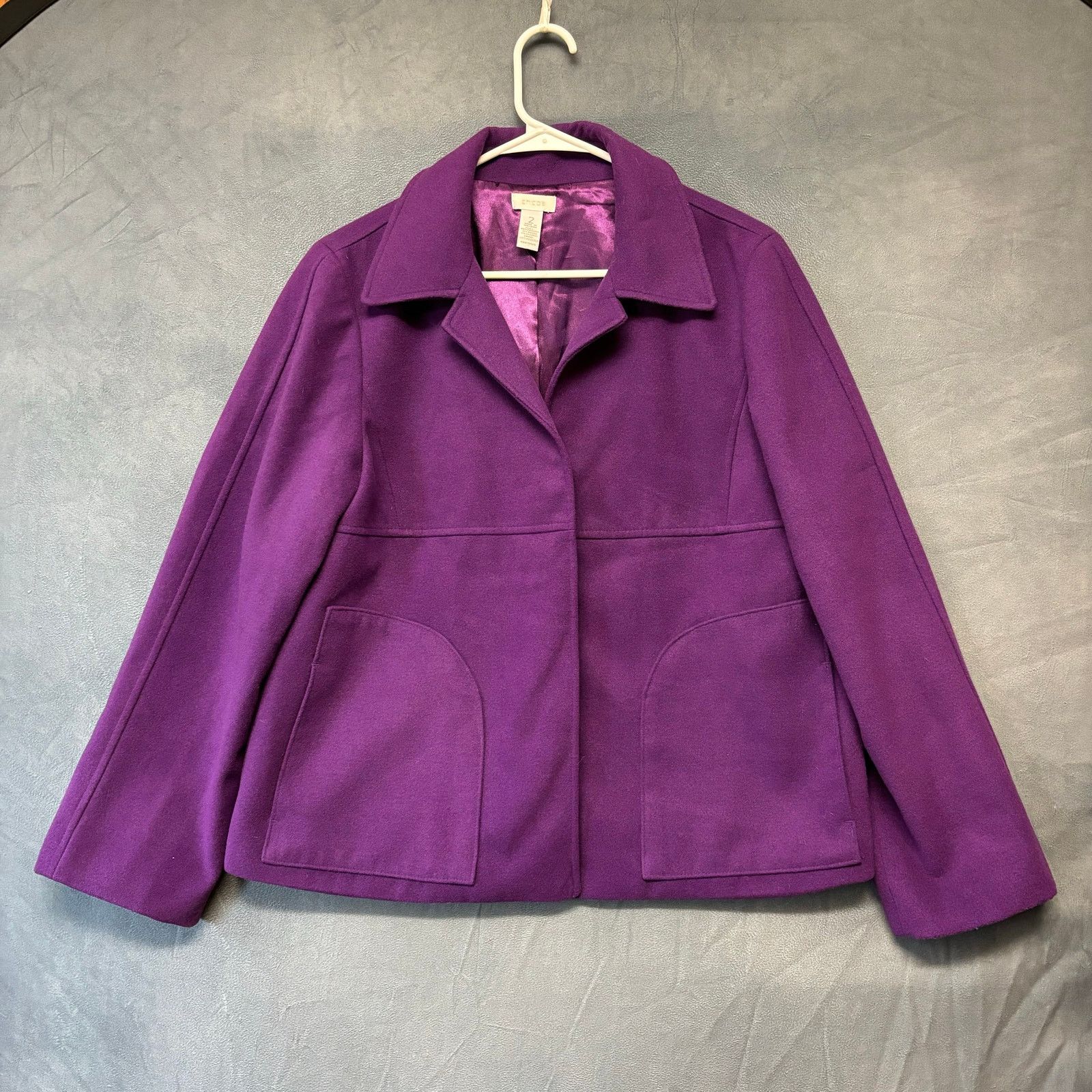 Other Chico's Purple Blazer Size 2 US Small Open Front Preppy Soft Size S / US 4 / IT 40 - 1 Thumbnail
