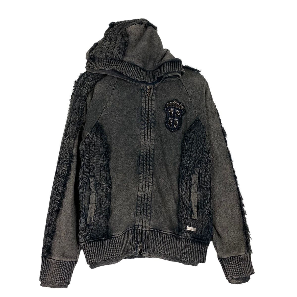 image of Three Stone Throw Zipper Hoodies Inspector in Black, Men's (Size Medium)