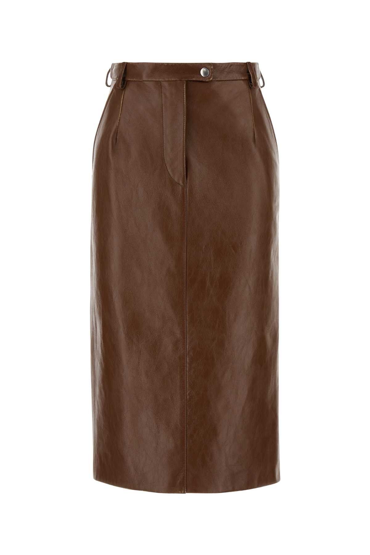 Brown Leather Skirt