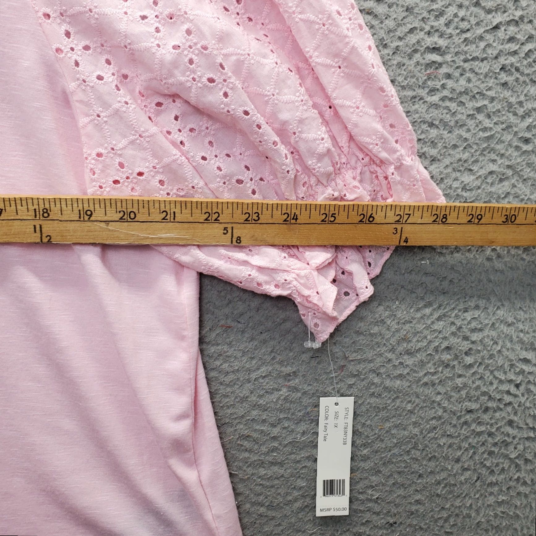 Vintage Zac & Rachel Blouse Womens 1X Pink Eyelet Balloon Sleeve Round Neck Pullover Shirt Womens 1X Pink Eyelet Balloon Sleeve Round Neck Pullover Size XL / US 12-14 / IT 48-50 - 3 Thumbnail