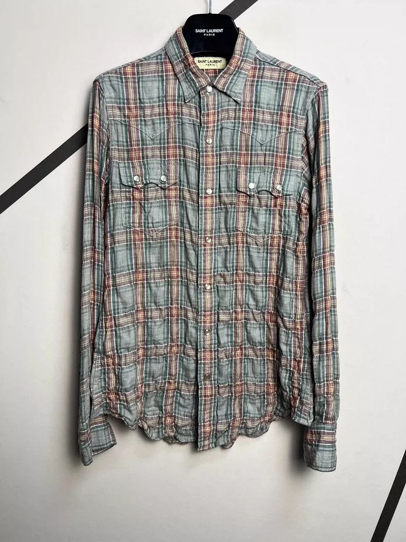 Saint Laurent Paris Saint Laurent Plaid Button-Up Shirt XS- DMC Size US XS / EU 42 / 0 - 1 Thumbnail
