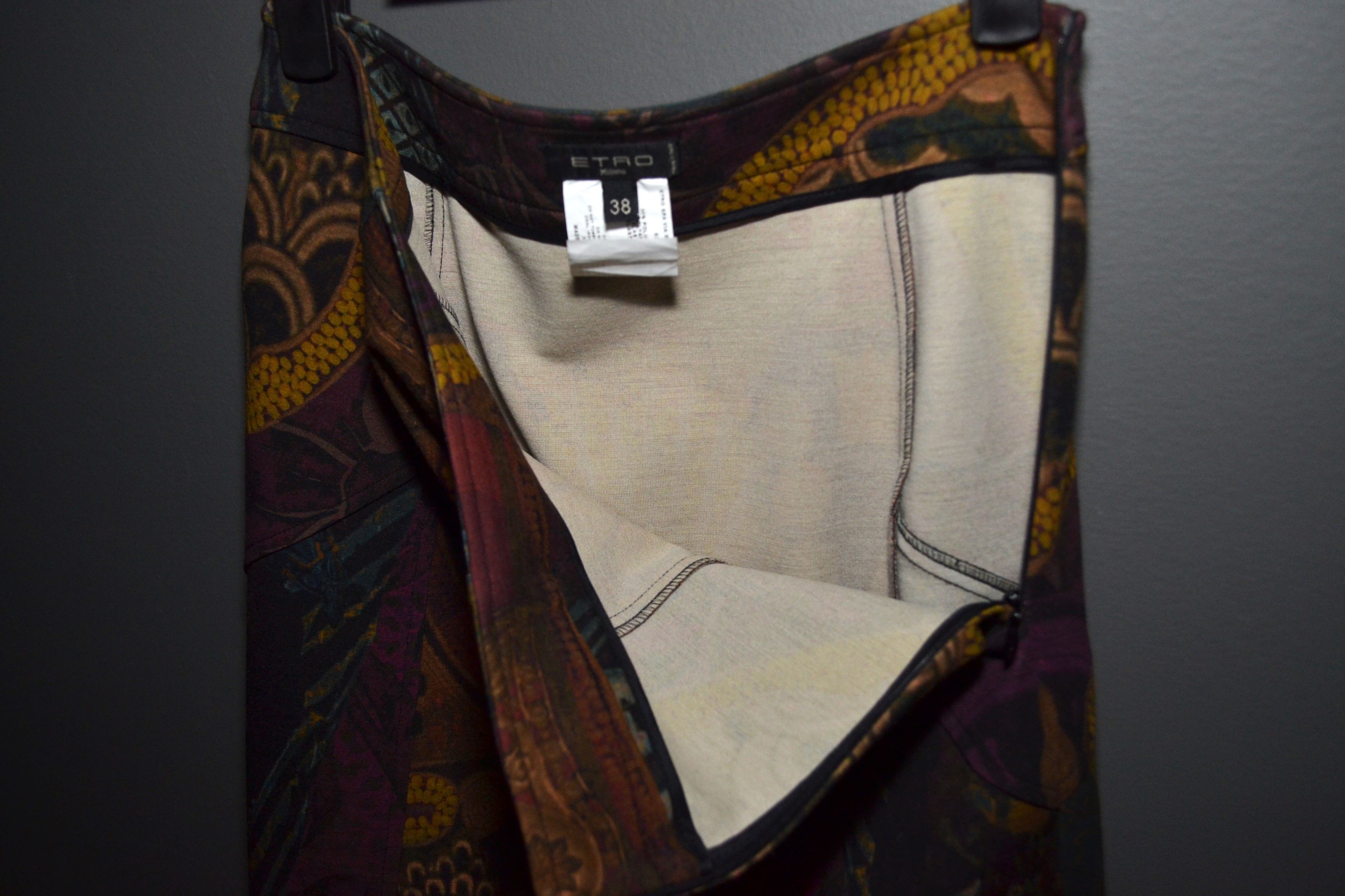 Etro Etro Wool Abstract Pencil Skirt 38 Made in Italy Size 26" / US 2 / IT 38 - 4 Thumbnail