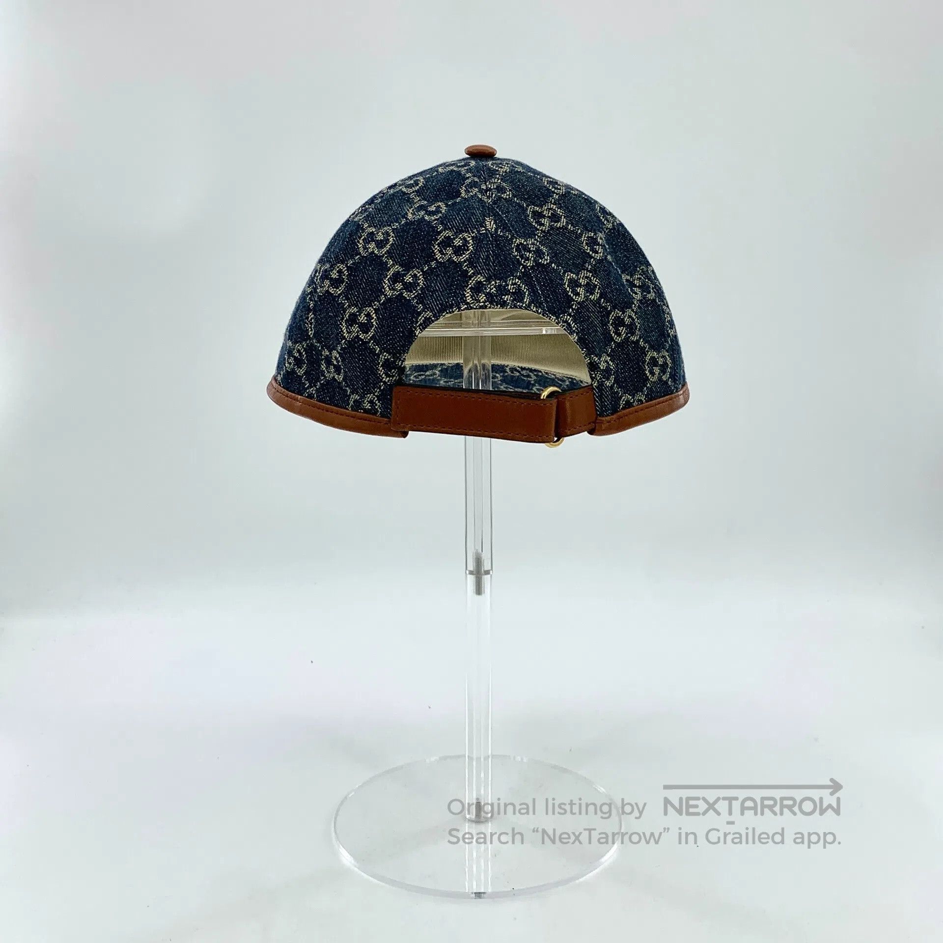 Gucci Guicci Navy Blue Logo Jacquard Full Print Cotton Baseball Size ONE SIZE - 4 Thumbnail