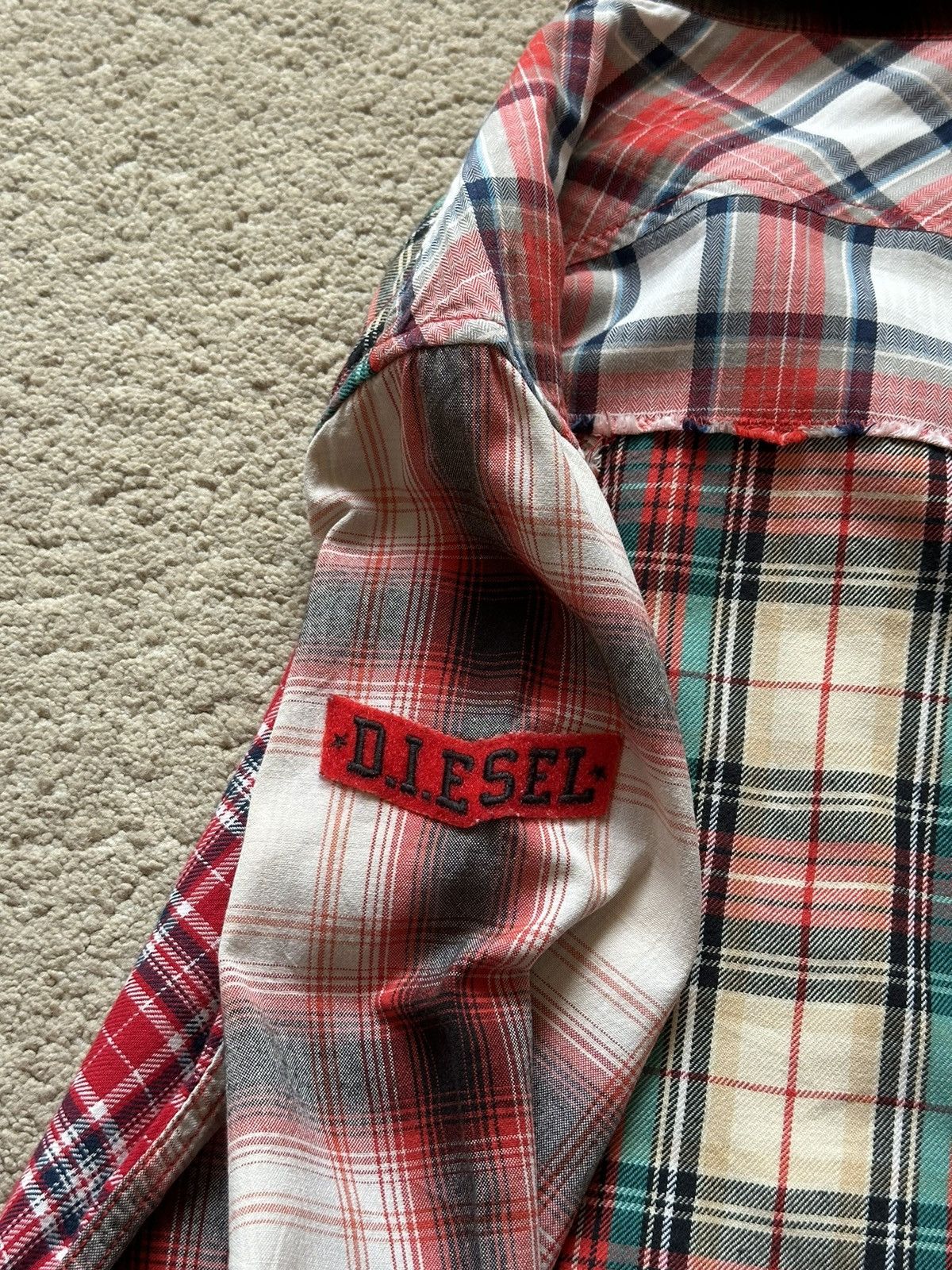 Diesel 2000s Diesel Patchwork Shirt Size US S / EU 44-46 / 1 - 13 Thumbnail