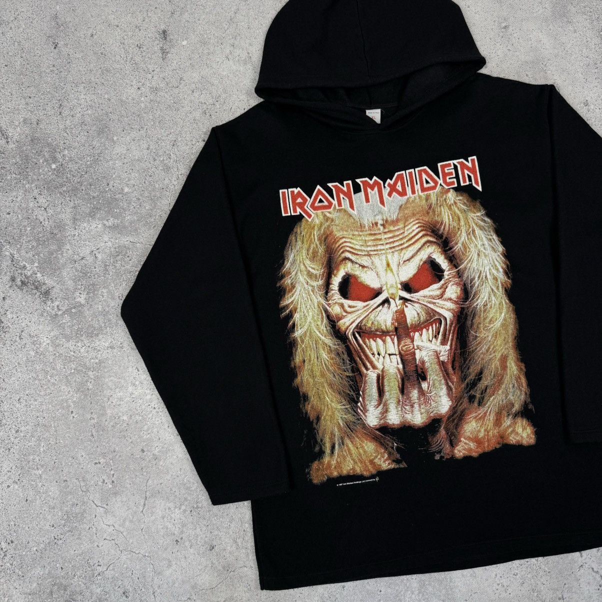 Band Tees Vintage Iron Maiden 1997 Middle Finger Logo Hoodie Size US XL / EU 56 / 4 - 6 Thumbnail