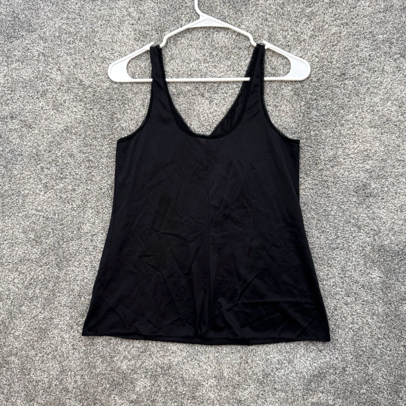 Vintage VINTAGE Lorraine Cami 38 Bow Lace Romantic Goth Whimsigoth USA Lingerie Noir Camisole Black Tank Women 80s Bow Womens Size ONE SIZE - 7 Thumbnail