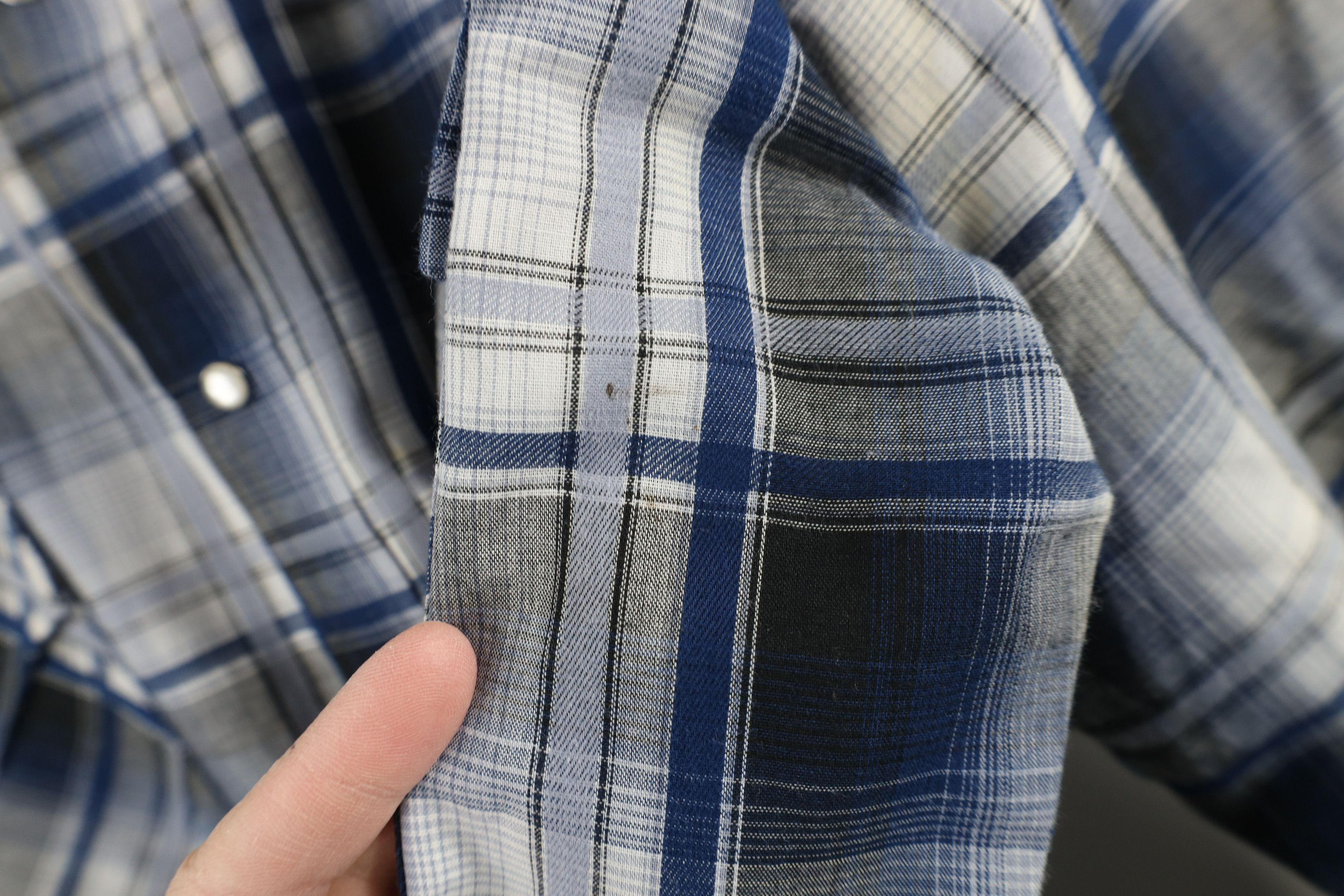 Vintage Vintage 90s Rockabilly Cowboy Snap Button Shirt Blue Plaid Size US M / EU 48-50 / 2 - 4 Thumbnail