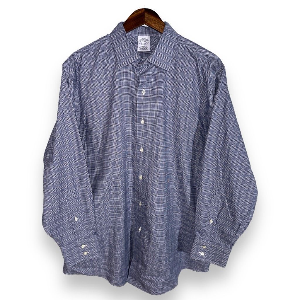 Brooks Brothers Brooks Brothers Navy Non-Iron Dress Shirt XL 17 33 Size US XL / EU 56 / 4 - 1 Thumbnail