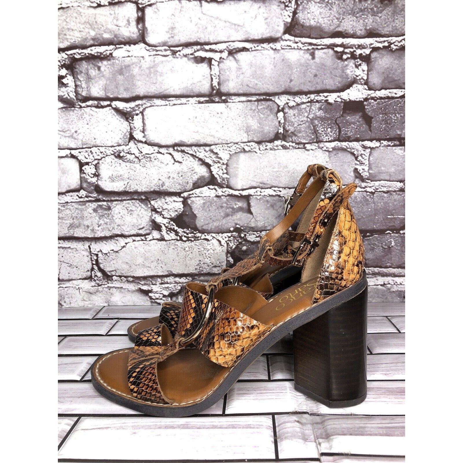 Other Franco Sarto Dandelion Snake Print Ankle Strappy Brown Leath Size US 6 / IT 36 - 1 Thumbnail