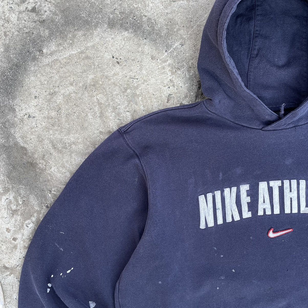 Nike × Vintage Vintage Hoodie Nike Athletic Centre Logo 90s USA Trashed Y2K Size US M / EU 48-50 / 2 - 8 Thumbnail