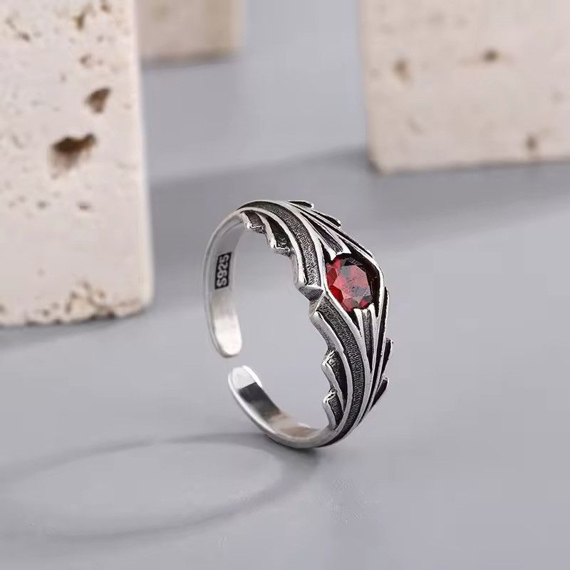 Jewelry Creative Red Zircon Rings Size ONE SIZE - 4 Thumbnail