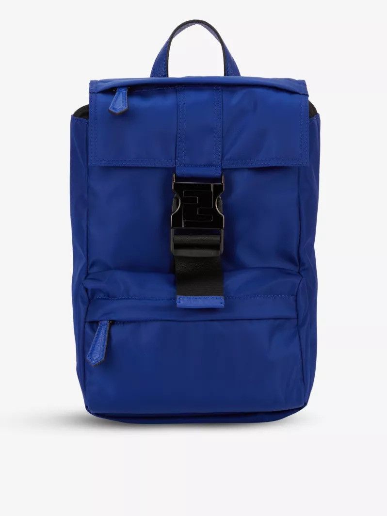 Fendi Blue Nylon Baguette Sling Backpack Size ONE SIZE - 1 Thumbnail