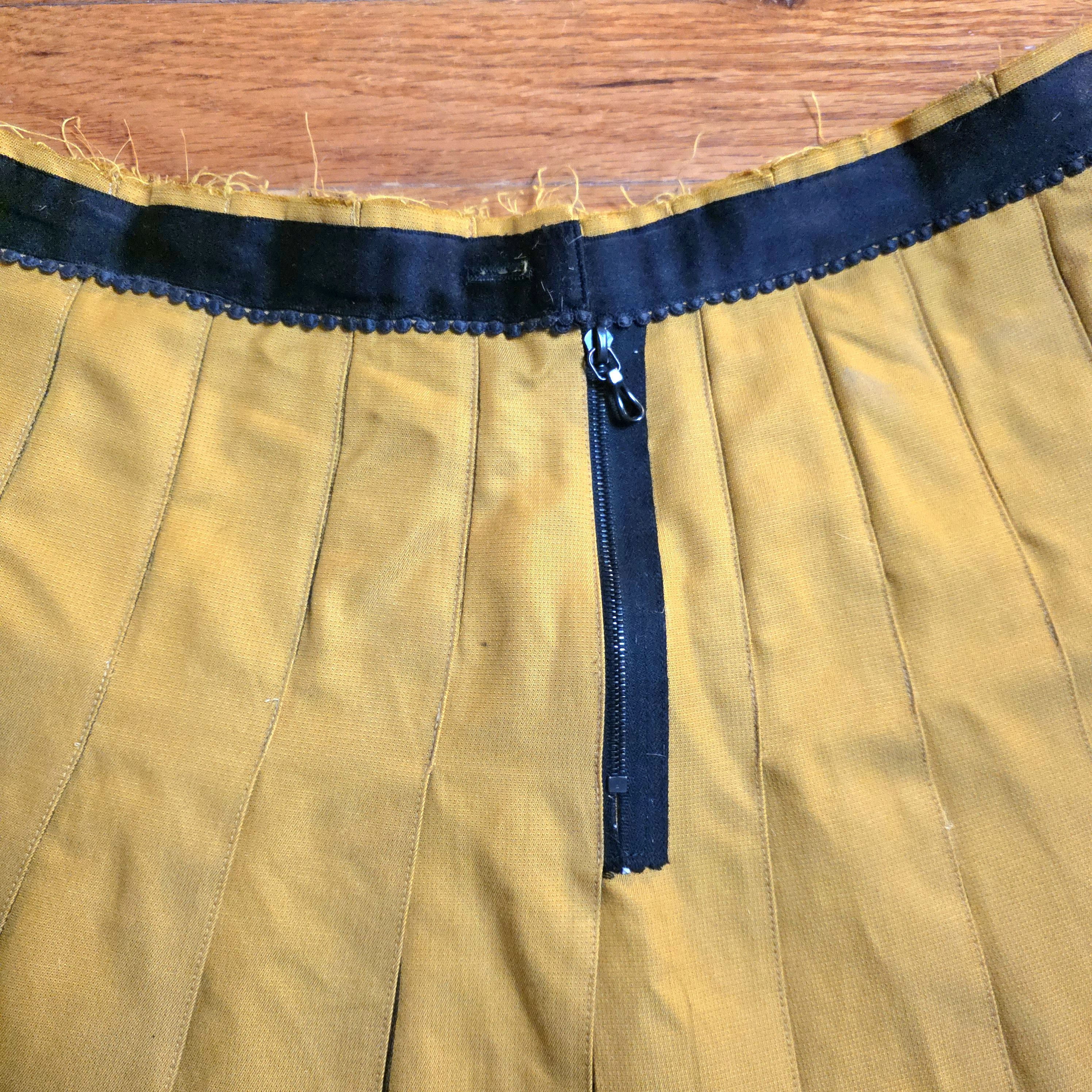 Undercover Undercover Yellow Midi Cheerleader Silk Skirt size 2 Size 29" - 2 Thumbnail