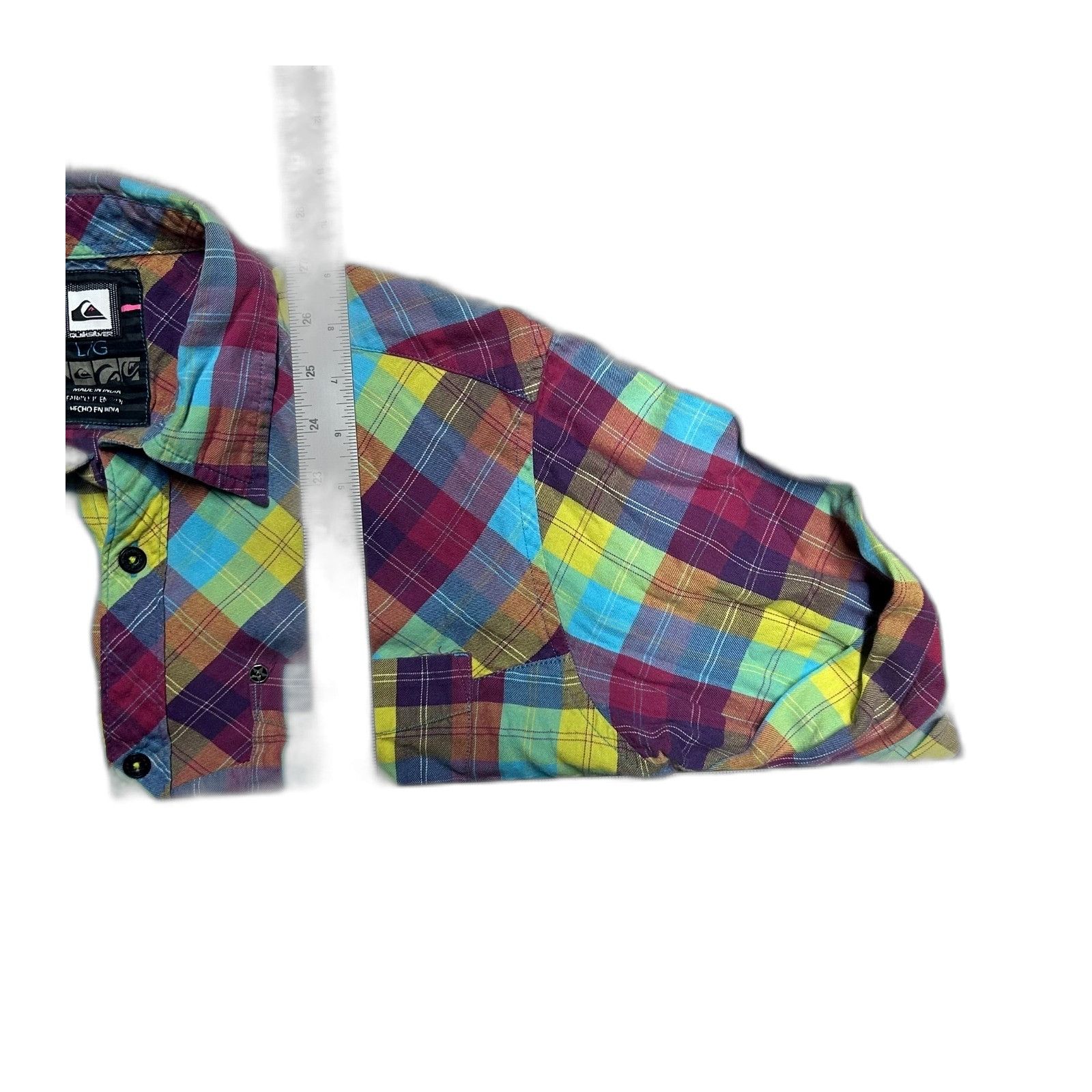 Quiksilver Quicksilver Multicolor Bright Rainbow Plaid Flannel Shirt La Size US L / EU 52-54 / 3 - 1 Thumbnail
