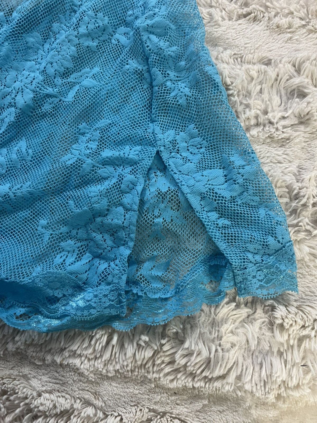Victoria's Secret Blue Floral Sheer Victoria’s Secret Slip Size XL / US 12-14 / IT 48-50 - 4 Thumbnail