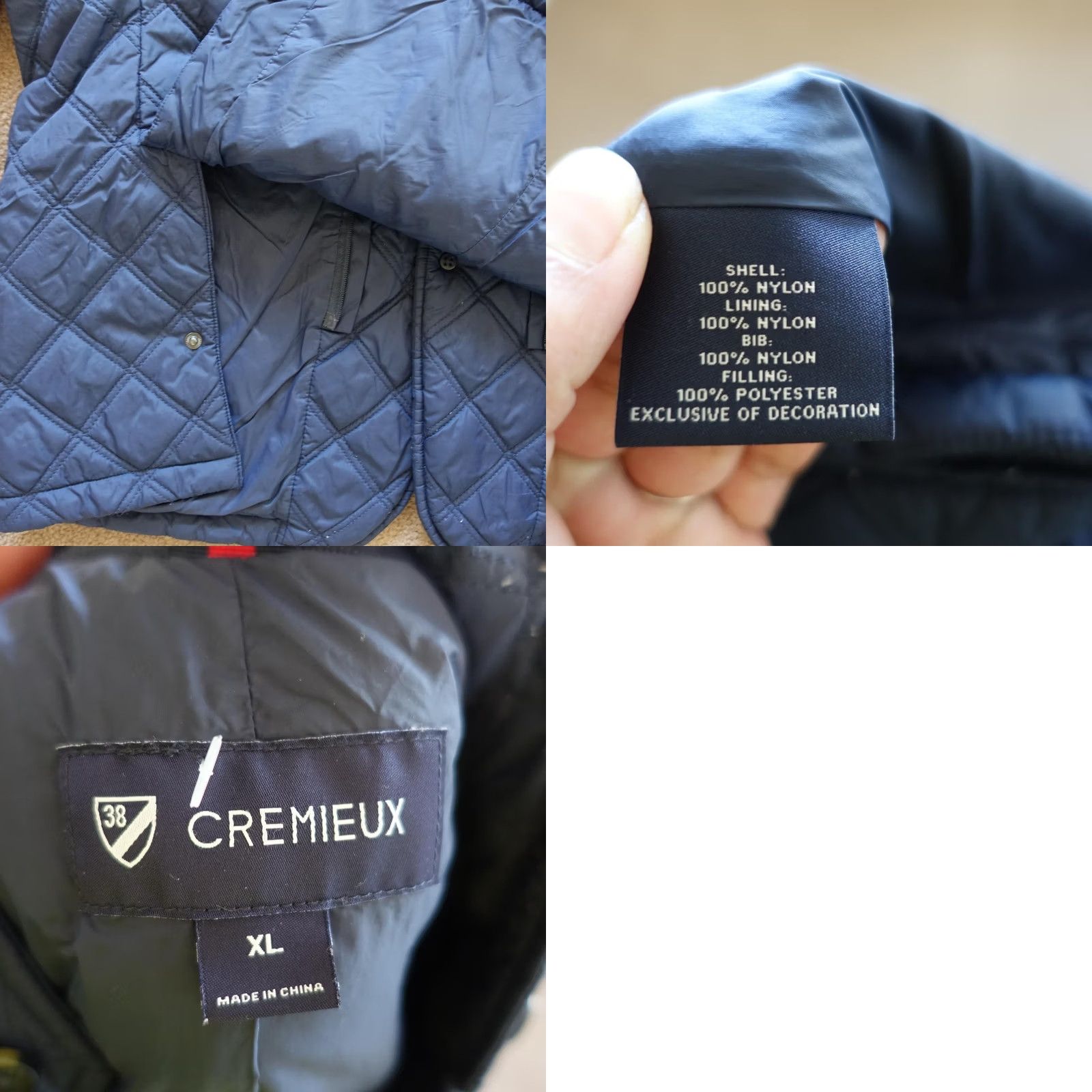 Cremieux Cremieux Jacket Mens XL Blue Quilted Stand-Up Collar Insulated Pockets Button Zipped Size US XL / EU 56 / 4 - 9 Thumbnail