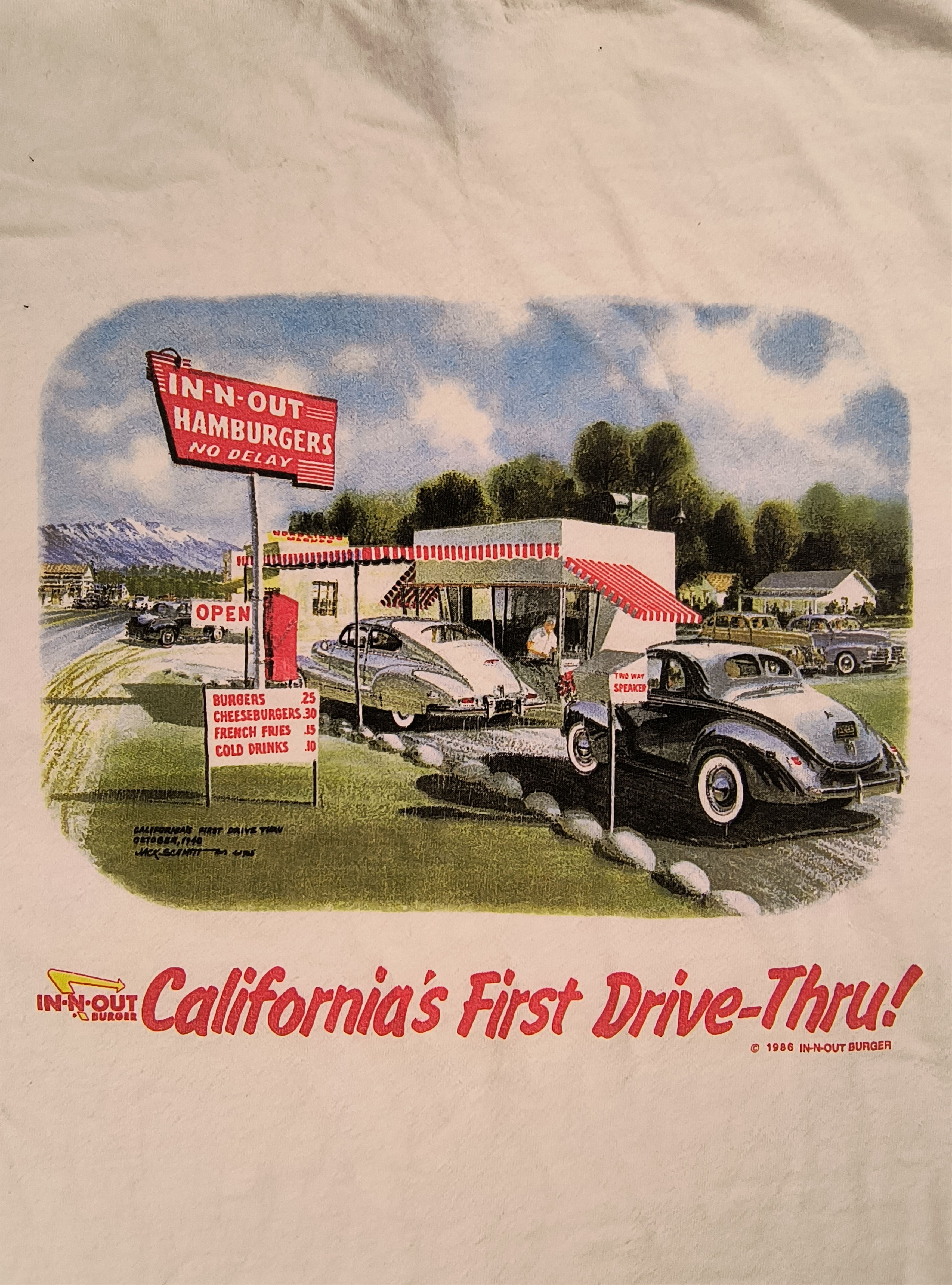 Hanes Vintage In-N-Out California's first drive thru 1986 tee | Grailed