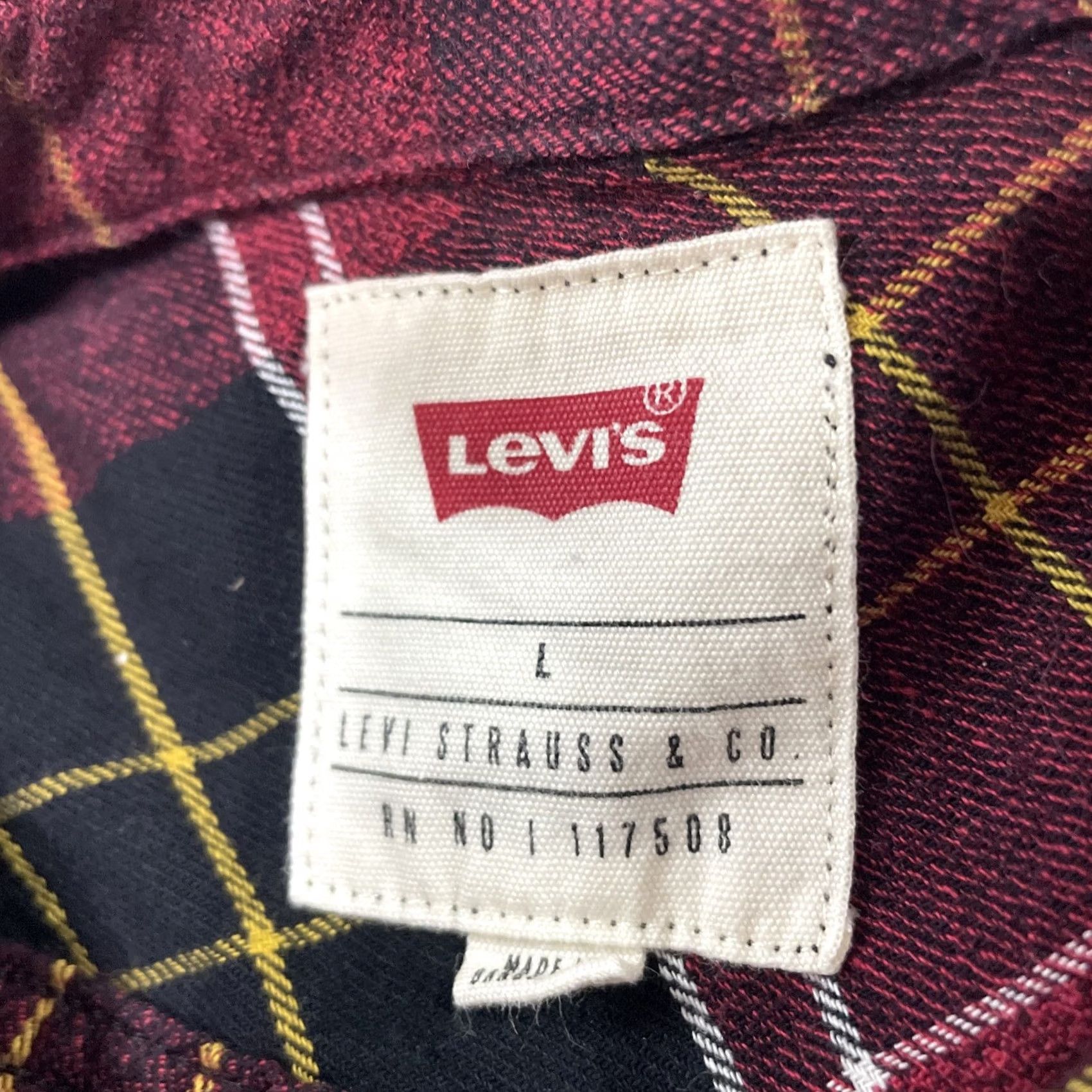 Levi's Levi's Flannel Shirt Men L Black Red Tab Rockabilly 90s Grunge Plaid Button-Up Casual Workwear Linen/Red Tab? Size US L / EU 52-54 / 3 - 5 Thumbnail