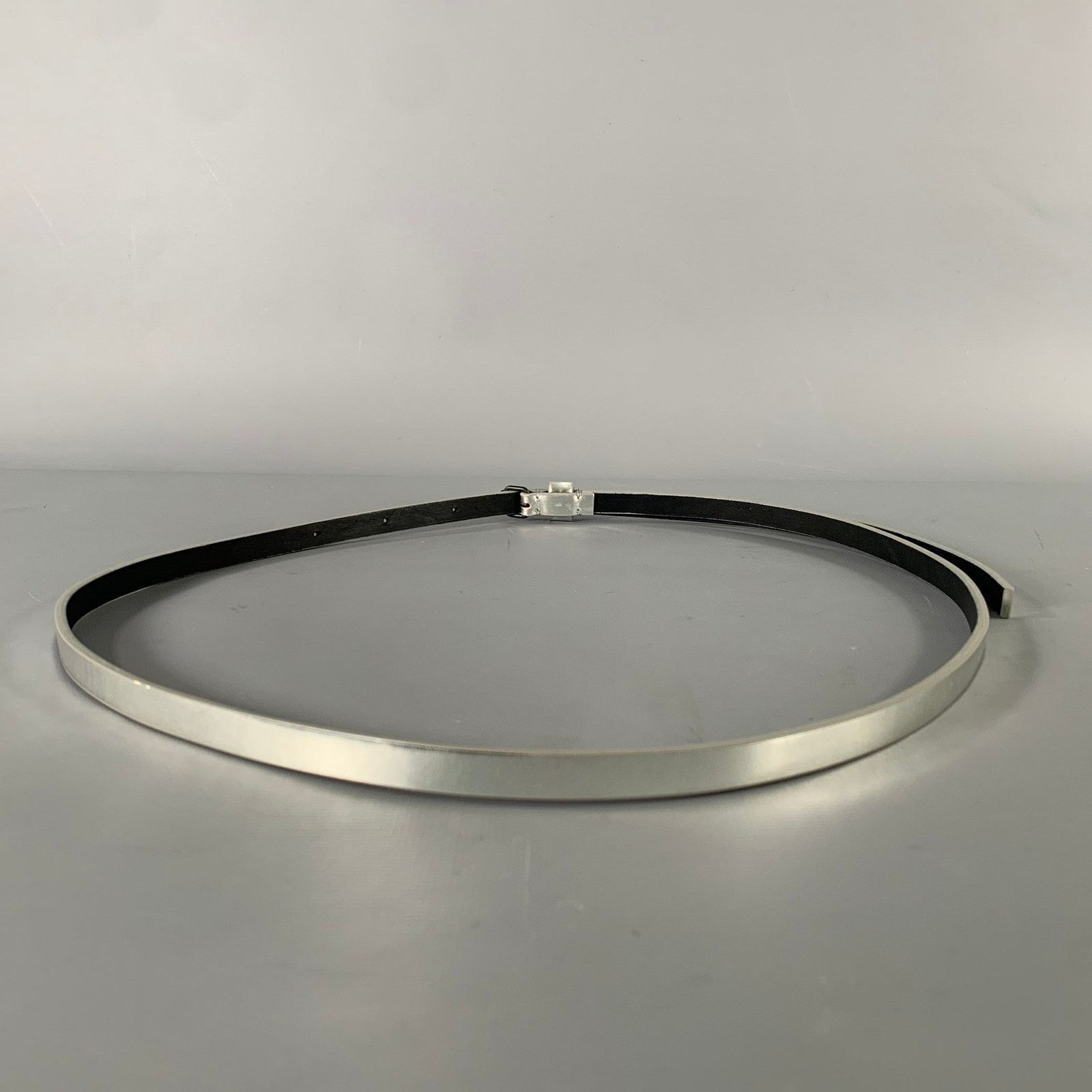 Haider Ackermann HAIDER ACKERMANN Size S Silver Metallic Leather Belt Size 32 - 3 Thumbnail