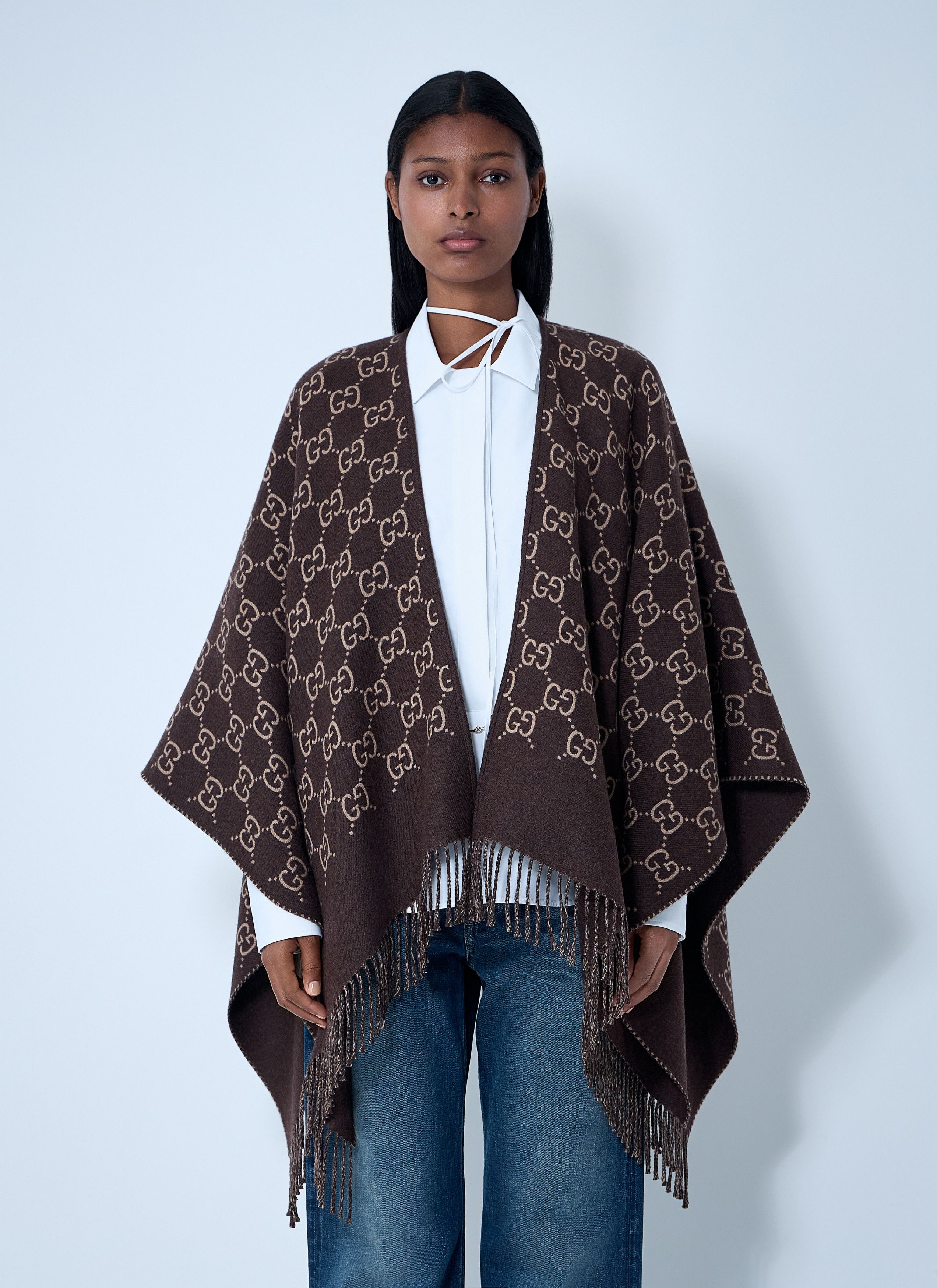 Gucci Reversible Jumbo Gg Cashmere Cape | Grailed