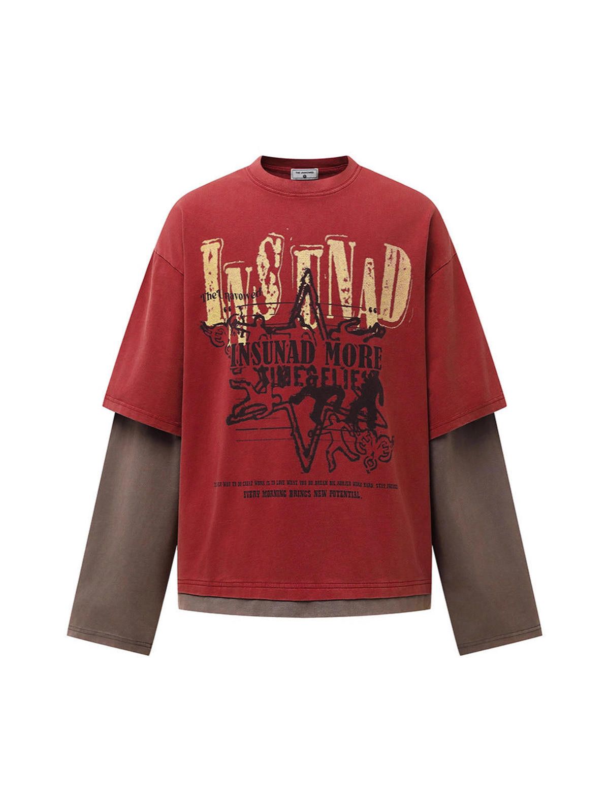 Vintage Layered Long Sleeve Graphic Tee, Casual Fit Size US M / EU 48-50 / 2 - 3 Thumbnail