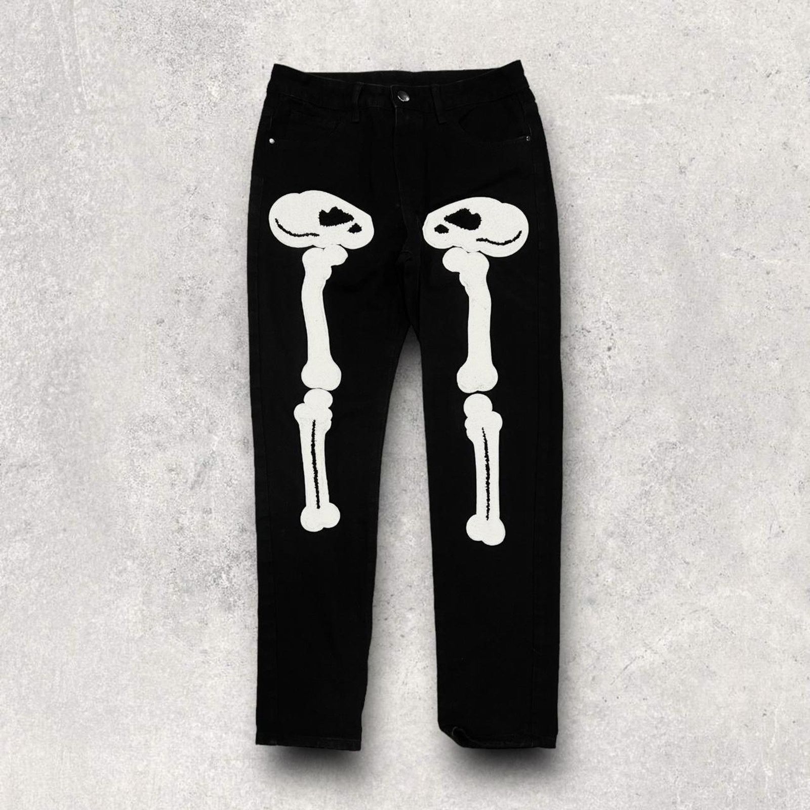 Other Skull Slim Skeleton Print Black & White Pants Size US 32 / EU 48 - 1 Thumbnail