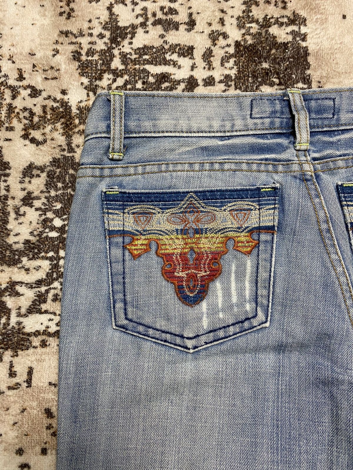 Hysteric Glamour Rare💥Distress Denim With Embroidery pocket Size US 31 - 8 Thumbnail