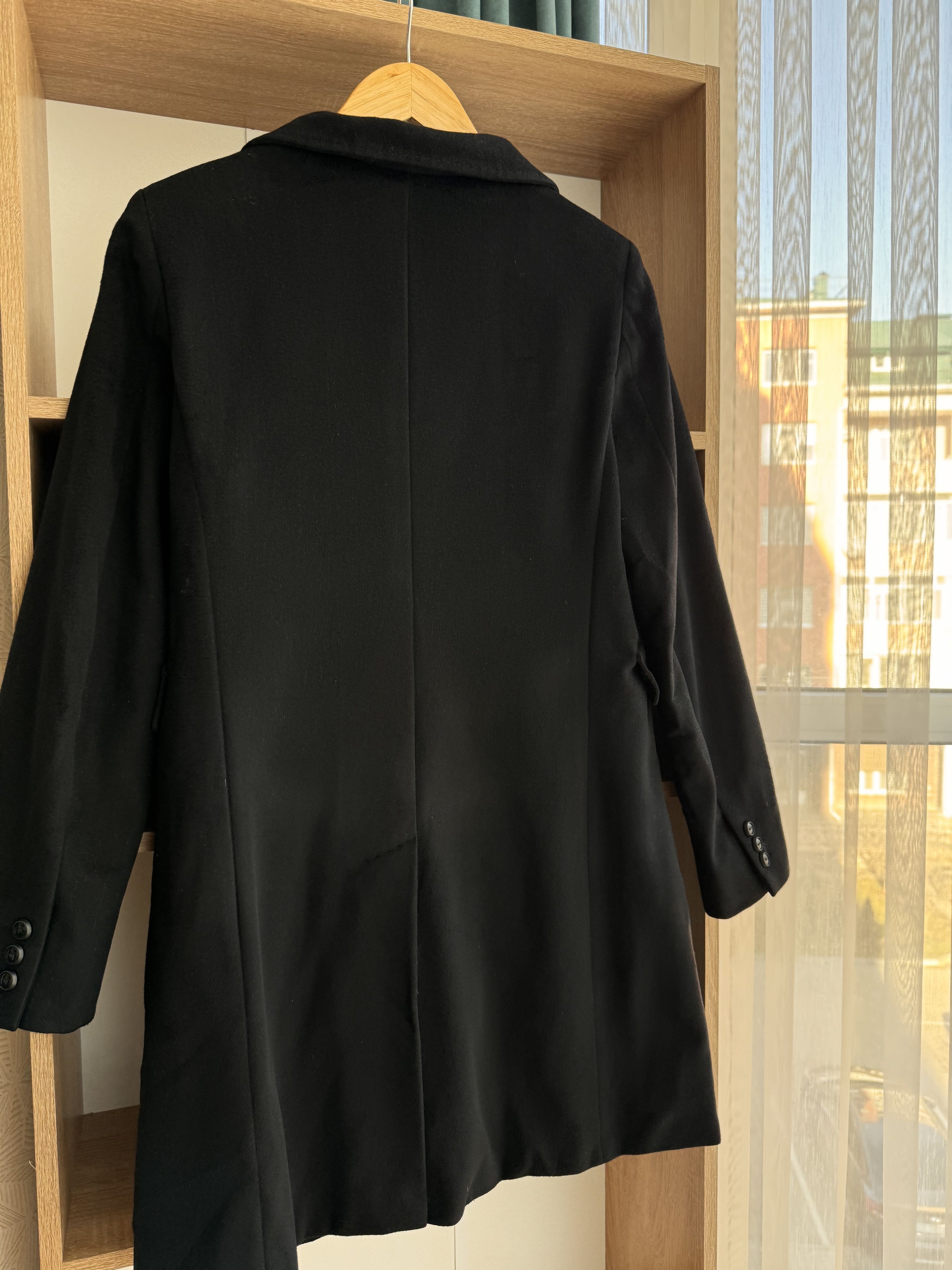 Max Mara Vintage Max Mara Studio Black Luxury W’ Wool Coat Size S / US 4 / IT 40 - 12 Thumbnail