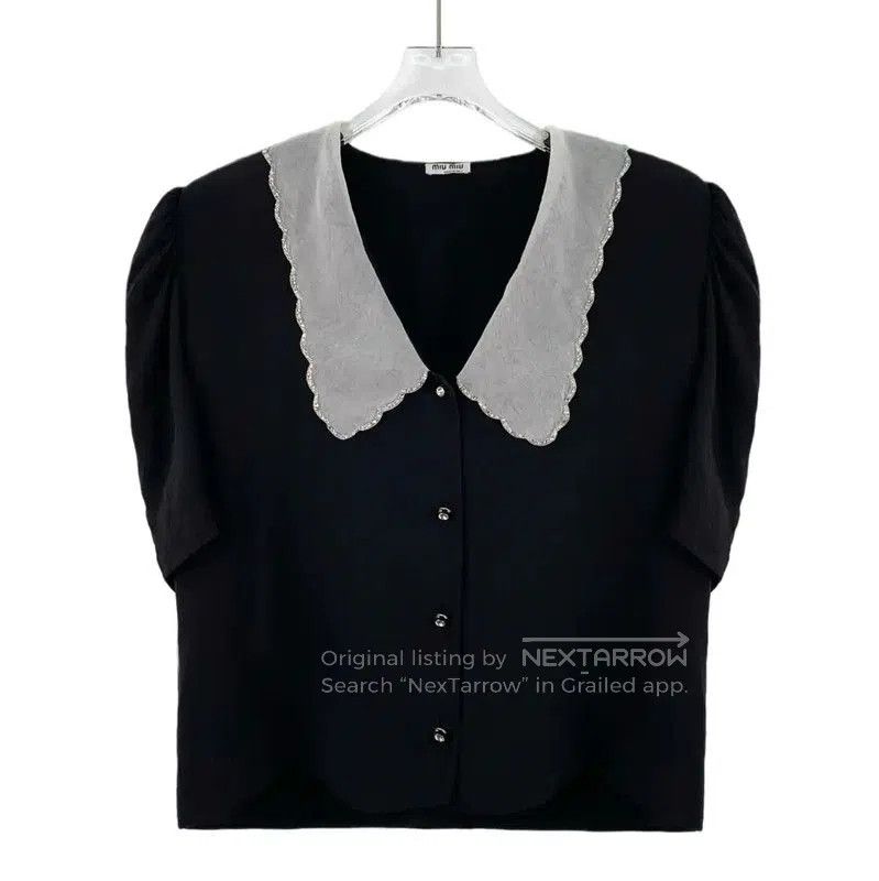 Miu Miu Miu Miu Black Silk Women's Shirt . Size M / US 6-8 / IT 42-44 - 1 Thumbnail