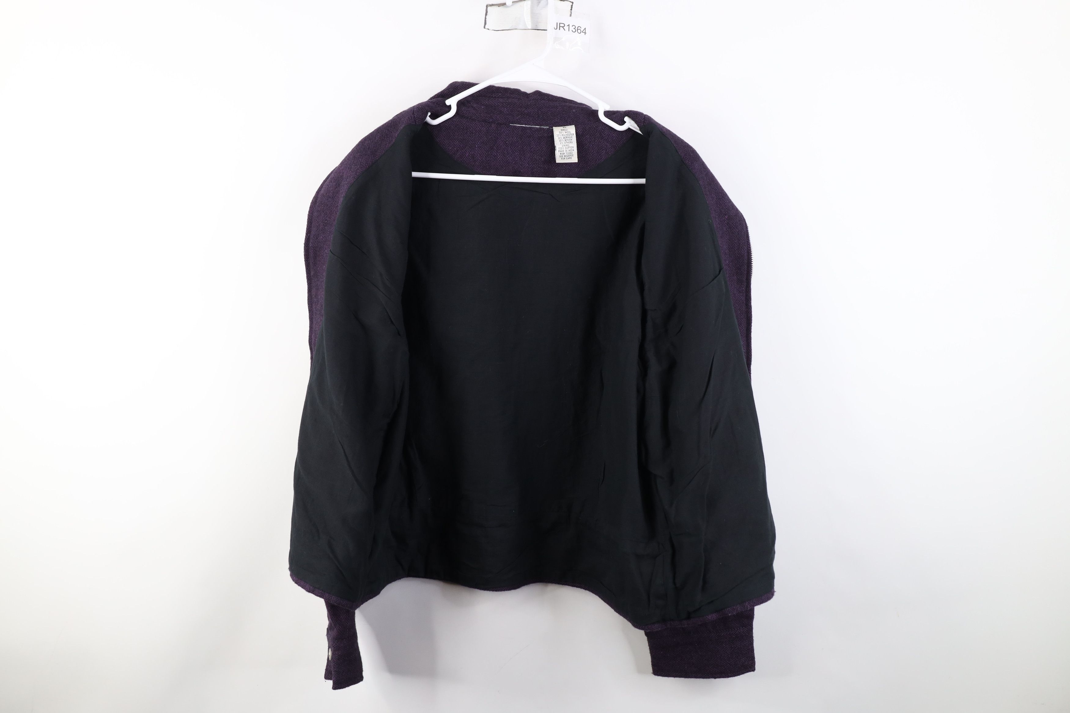 Vintage Vintage 90s Streetwear Buckle Back Bomber Jacket Purple Size XL / US 12-14 / IT 48-50 - 9 Thumbnail