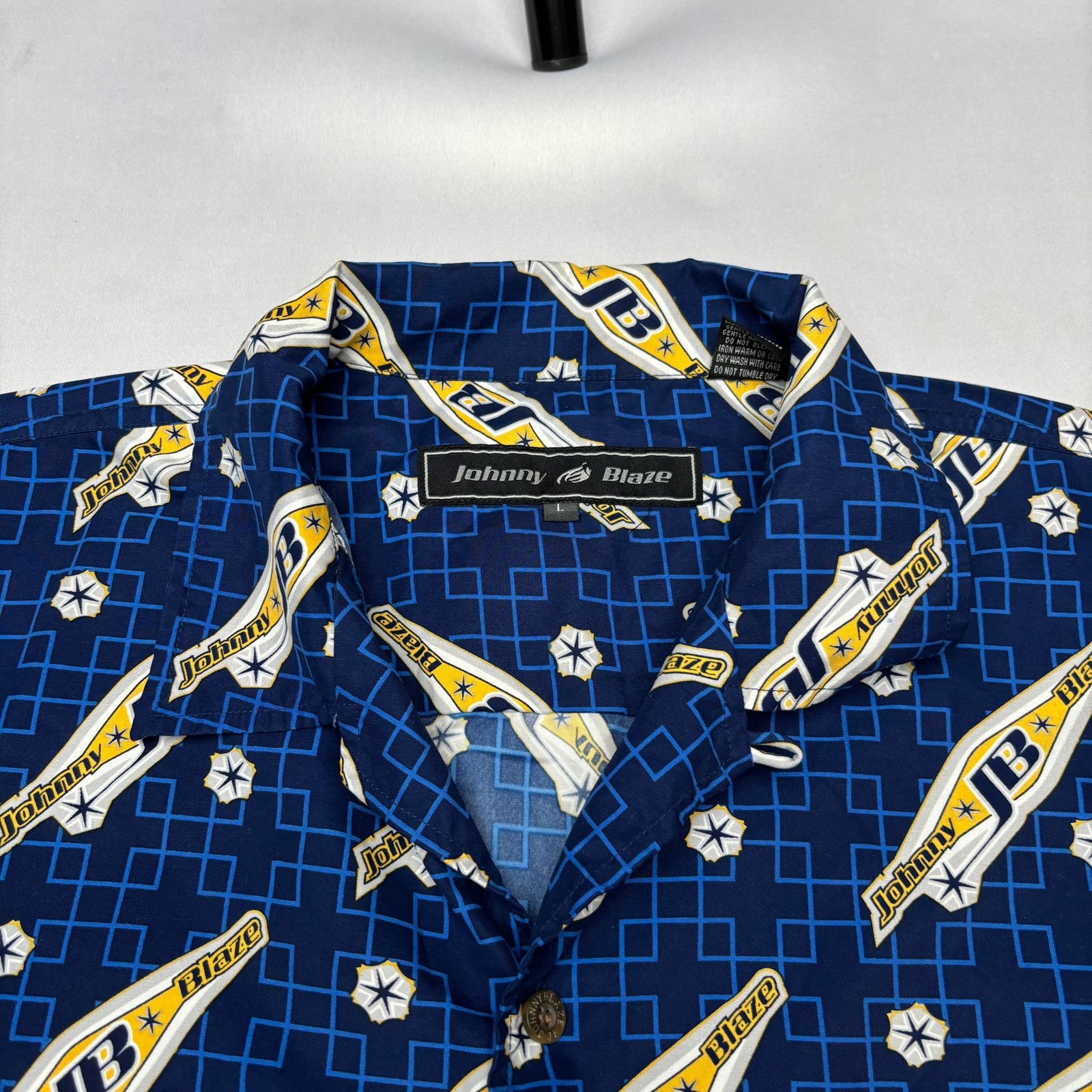 Vintage VTG Johnny Blaze Logo Button Up Men's Large Method Man Size US L / EU 52-54 / 3 - 4 Thumbnail