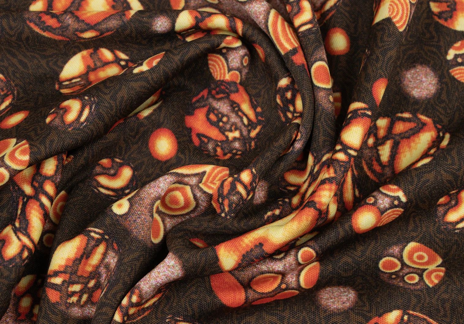Jean Paul Gaultier Psychedelic Round Hem T-Shirt in Orange Brown Size US M / EU 48-50 / 2 - 11 Thumbnail