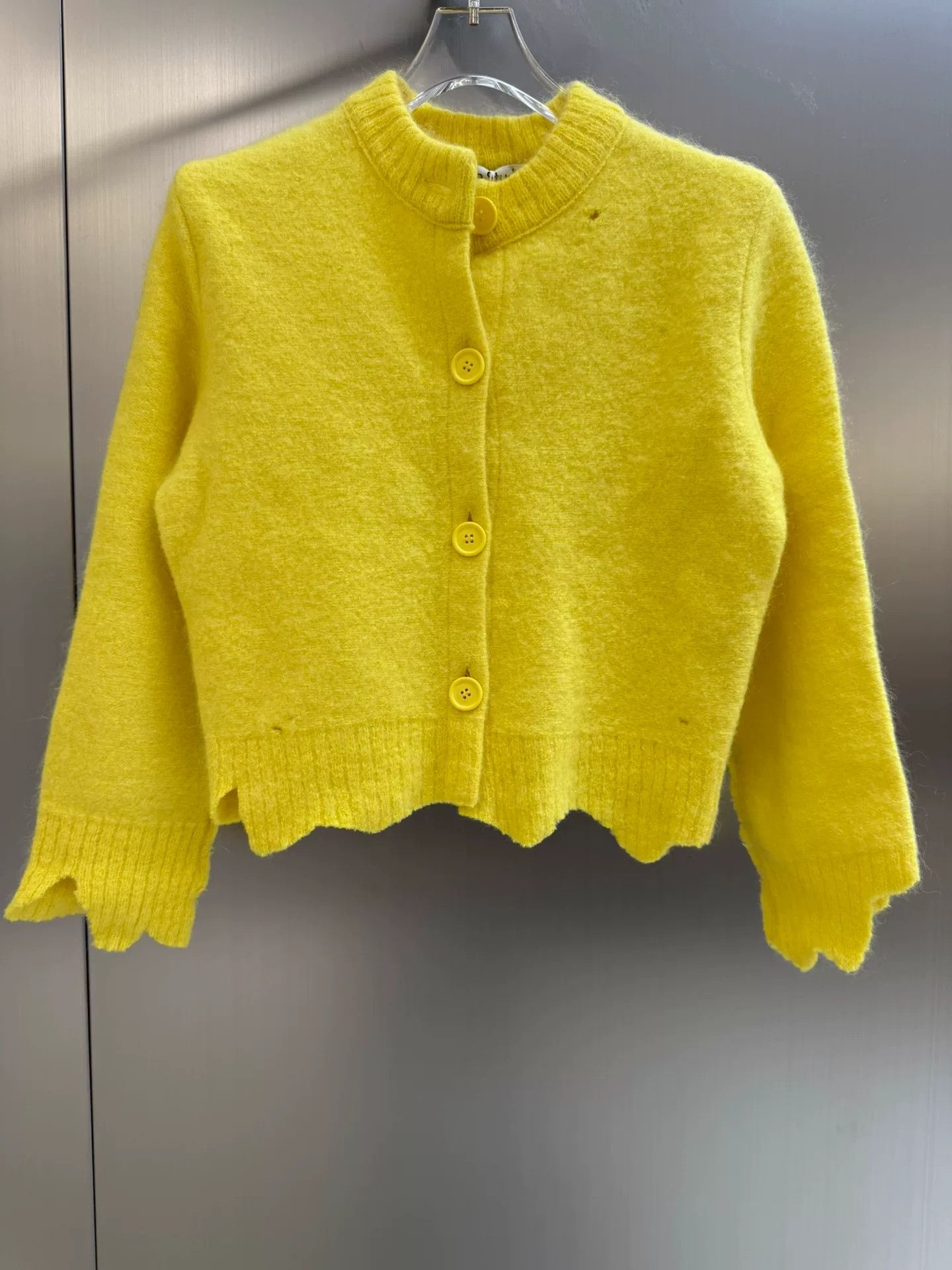 Acne Studios Acne Studios Yellow Knit Sweater XXS Size US XXS / EU 40 - 1 Thumbnail