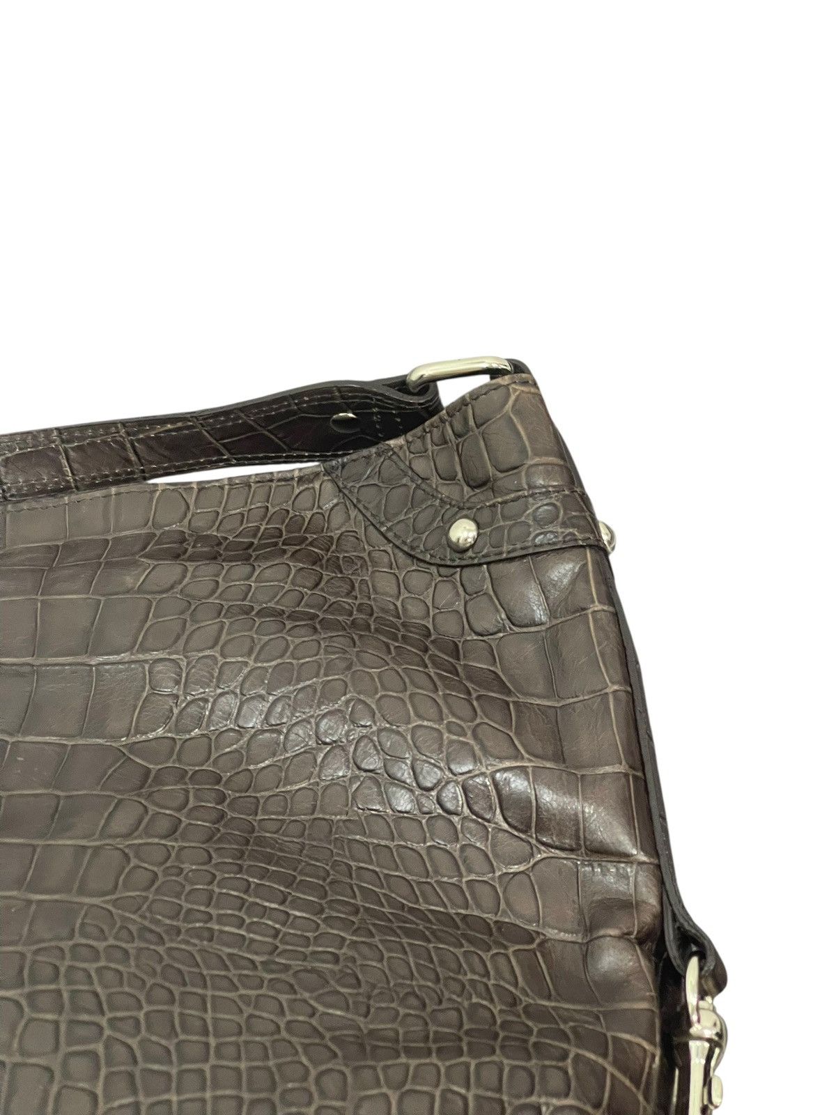 Genuine Leather Crocodile Embossed Palio Full Leather Shoulder Bag 2🟩1 Size ONE SIZE - 10 Thumbnail