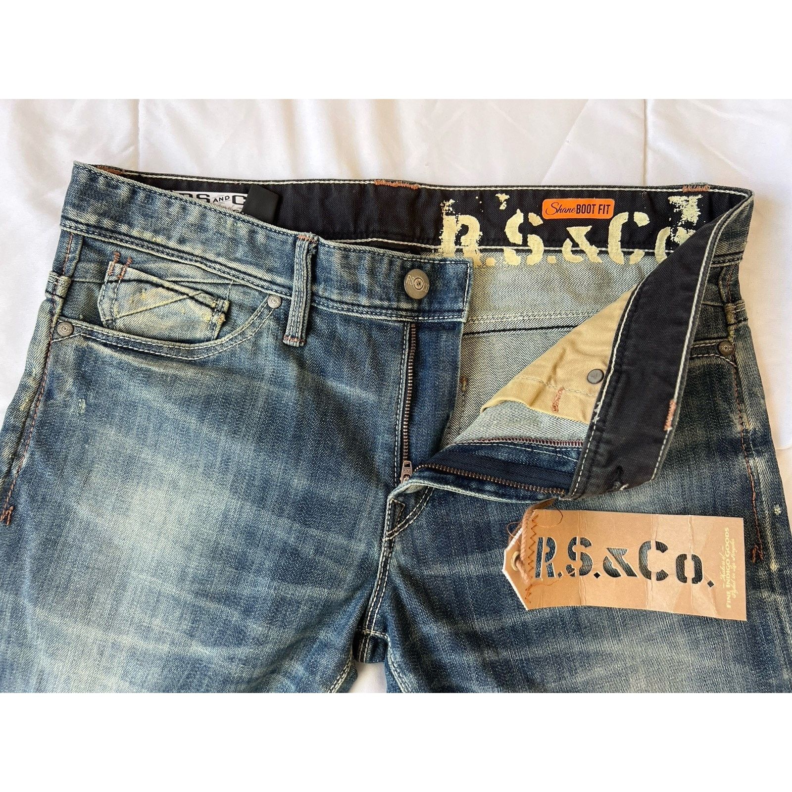 Rising Sun & Co. RS And CO Jeans Men’s 100% Cotton Wide Leg Size 32 Size US 32 / EU 48 - 3 Thumbnail
