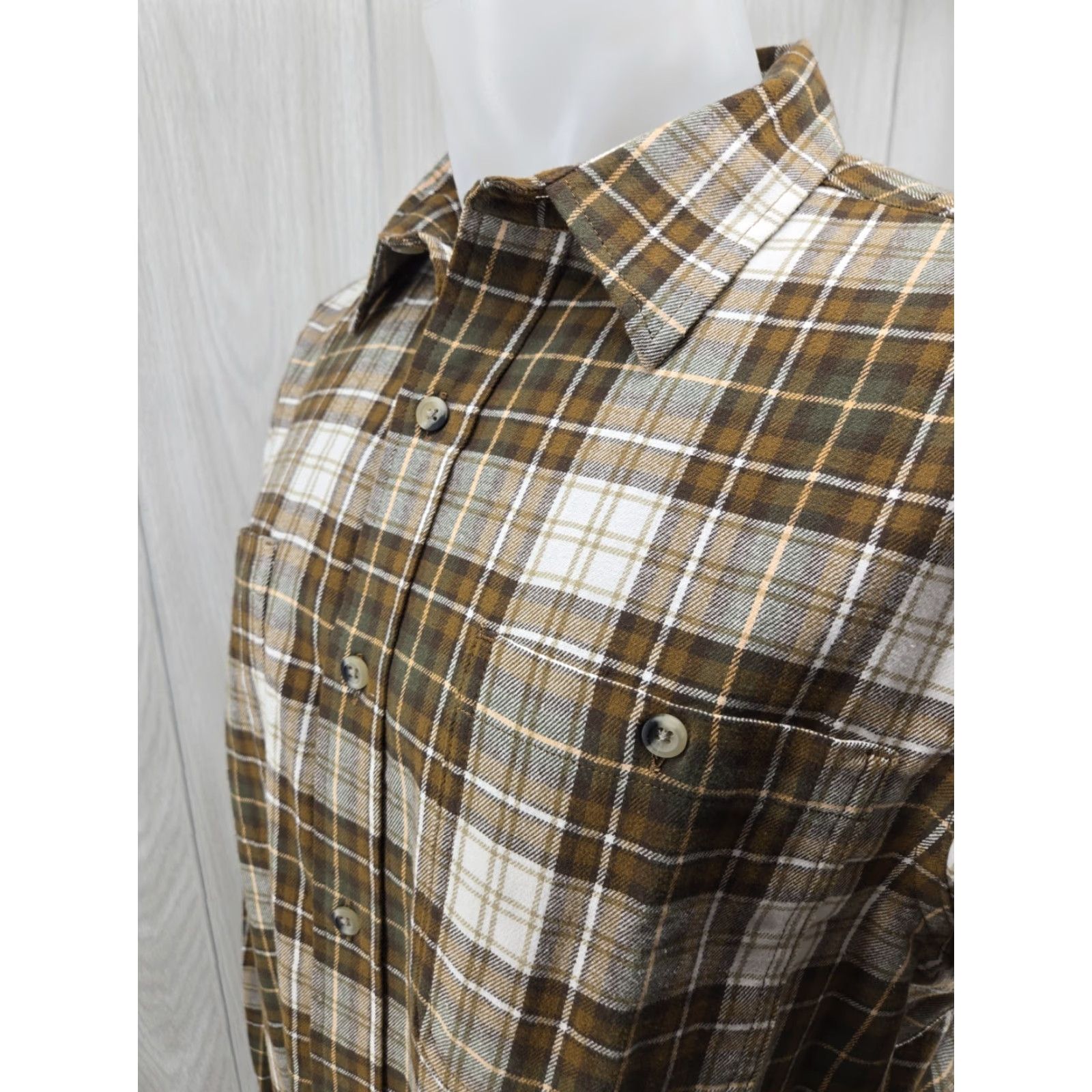 Vintage RedHead Mens Large Plaid Button Down Shirt Brown Green Long Sleeve Shirt Button-Up Casual Classic Outdoor Mens Size US L / EU 52-54 / 3 - 5 Thumbnail