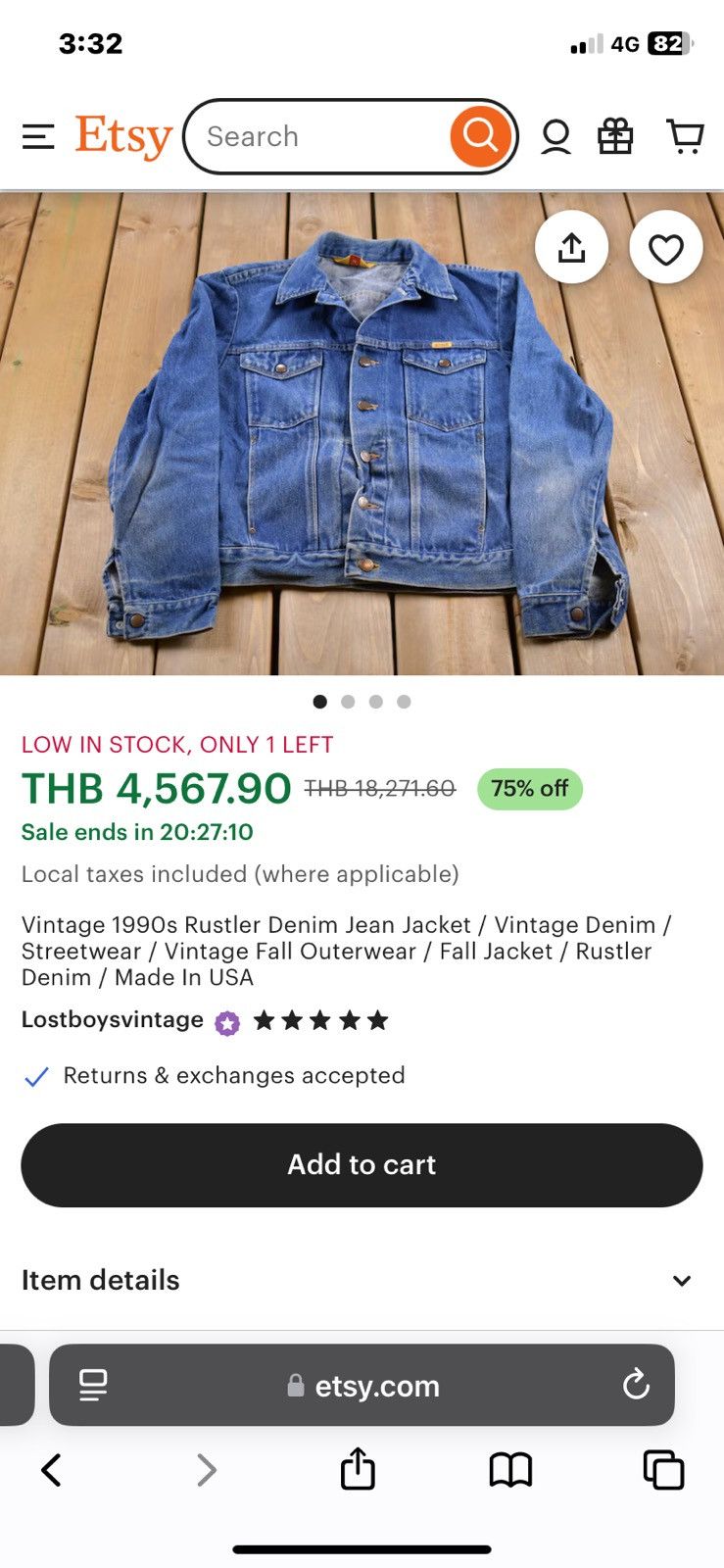 Rustler Vintage 1990s Rustler Denim Jean Jacket Size US M / EU 48-50 / 2 - 10 Thumbnail