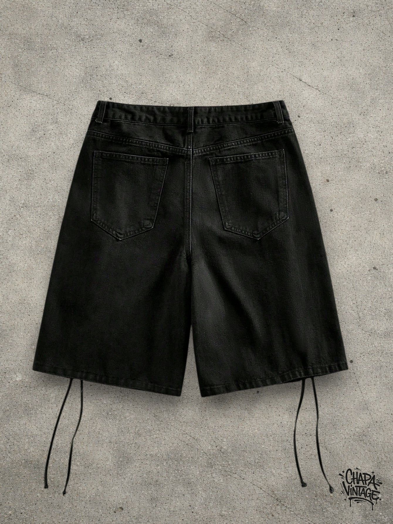 Vintage Opium black denim shorts Size US 32 / EU 48 - 2 Thumbnail