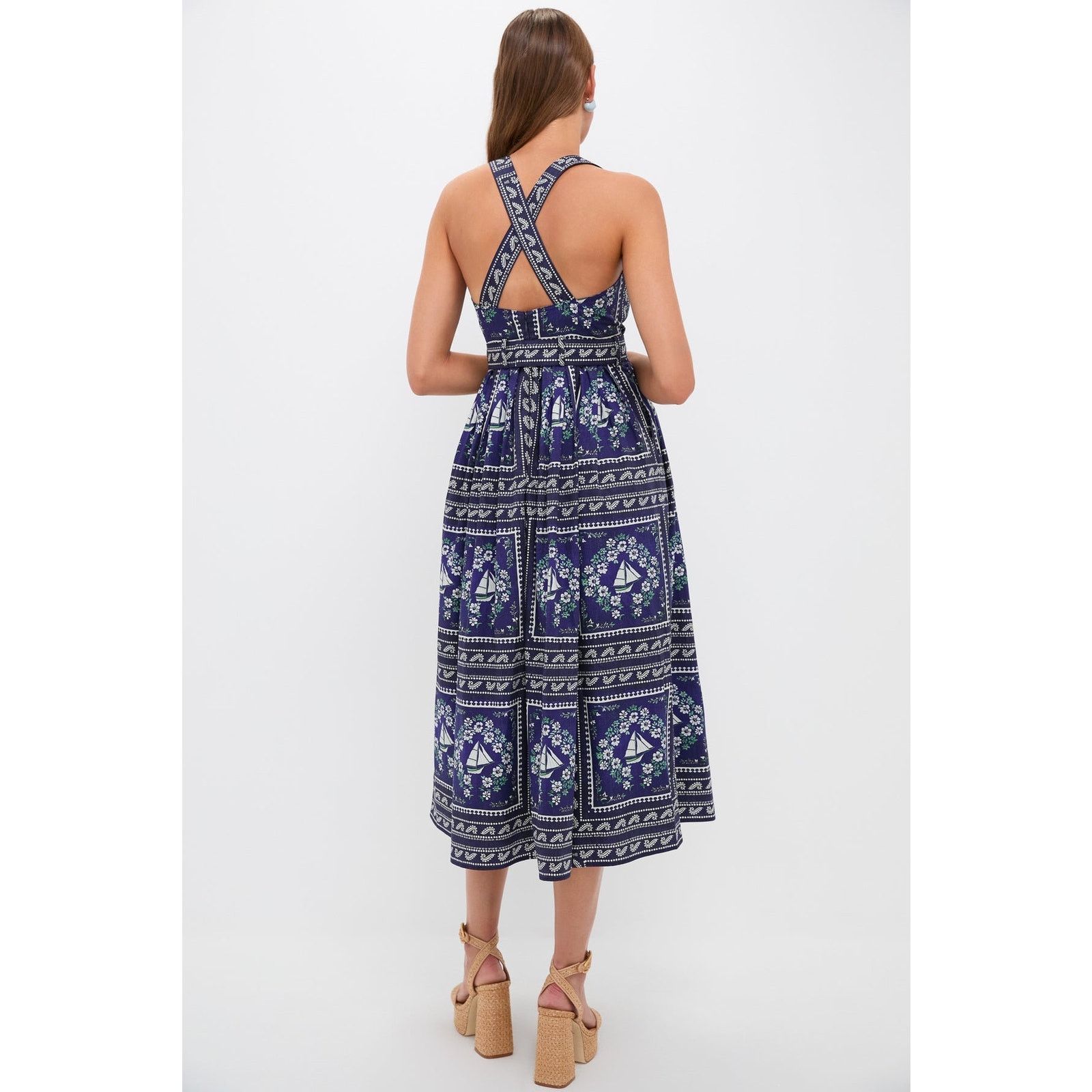 Hunter Bell Hunter Bell Bon Voyage Cleo Dress nautical print size 12 Size XL / US 12-14 / IT 48-50 - 4 Thumbnail