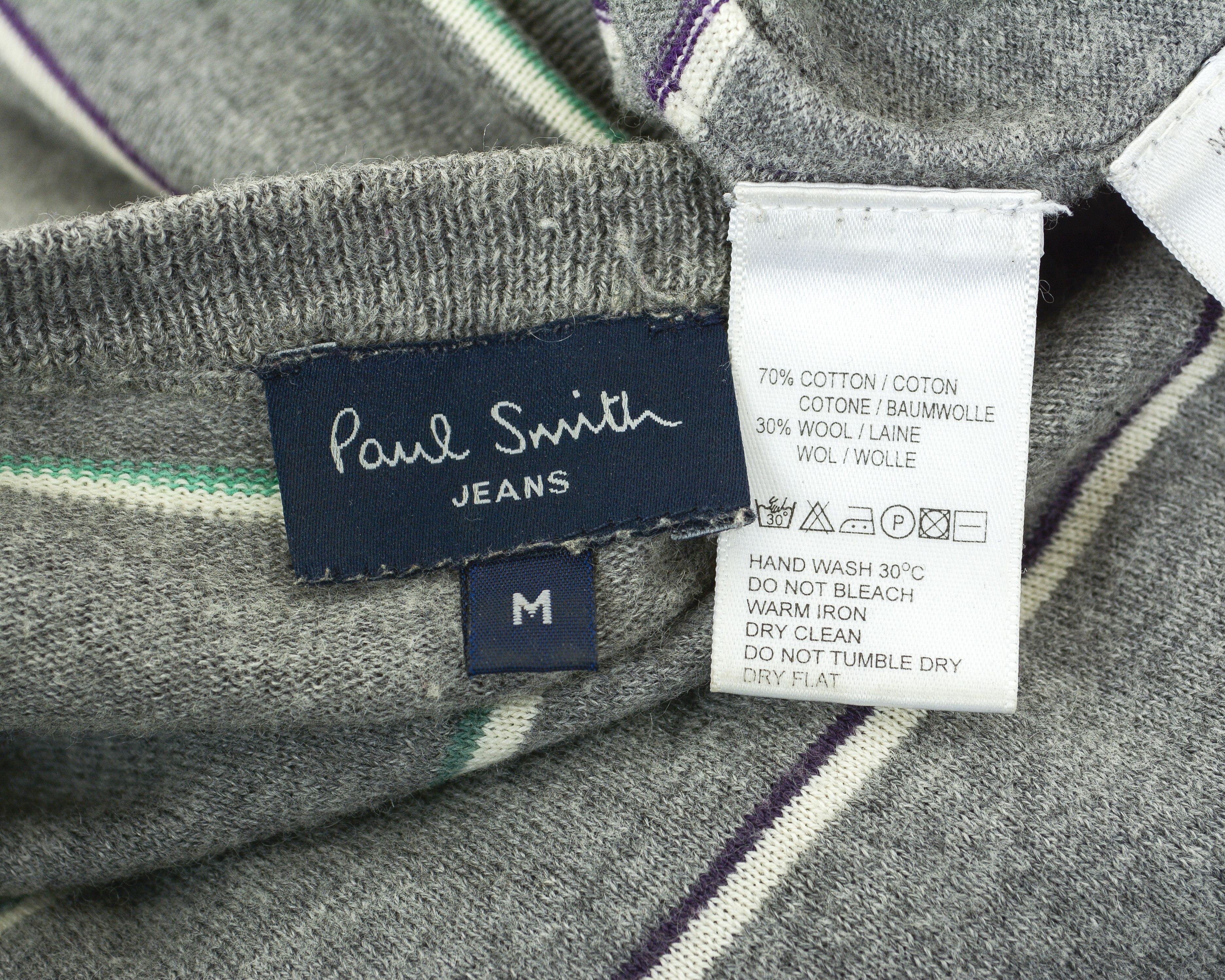 Paul Smith Cotton V-Neck M Sweater Striped Jumper Pullover Top Knit Size US M / EU 48-50 / 2 - 4 Thumbnail