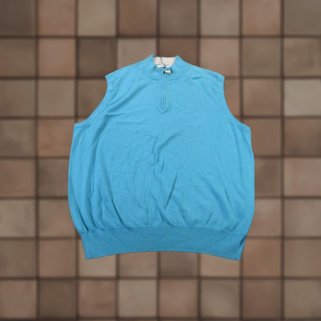 Peter Millar Peter Millar Sweater Vest Mens XL Blue Cashmere Cotton Knit Vest 1/4 Zip Modern Classic Preppy Golf Size US XL / EU 56 / 4 - 1 Thumbnail