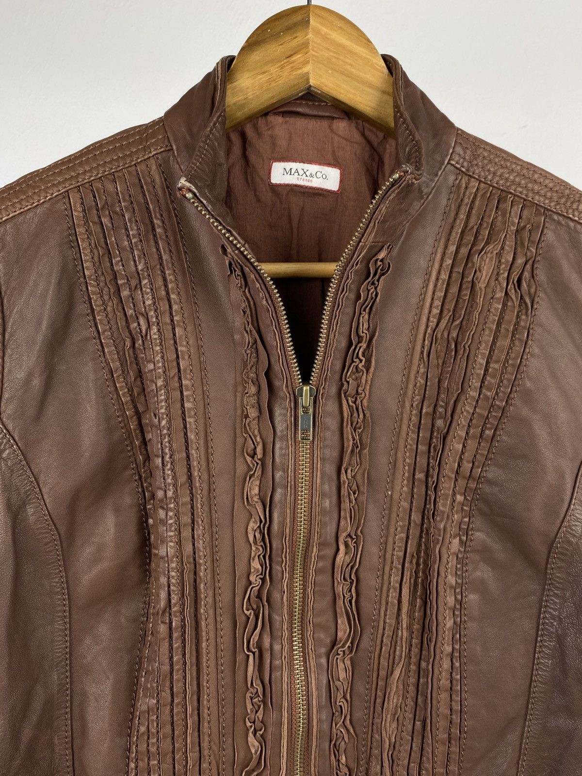 Max Mara Max Mara Lamb Leather Fitted Jacket Brown Luxury Size XS / US 0-2 / IT 36-38 - 12 Thumbnail