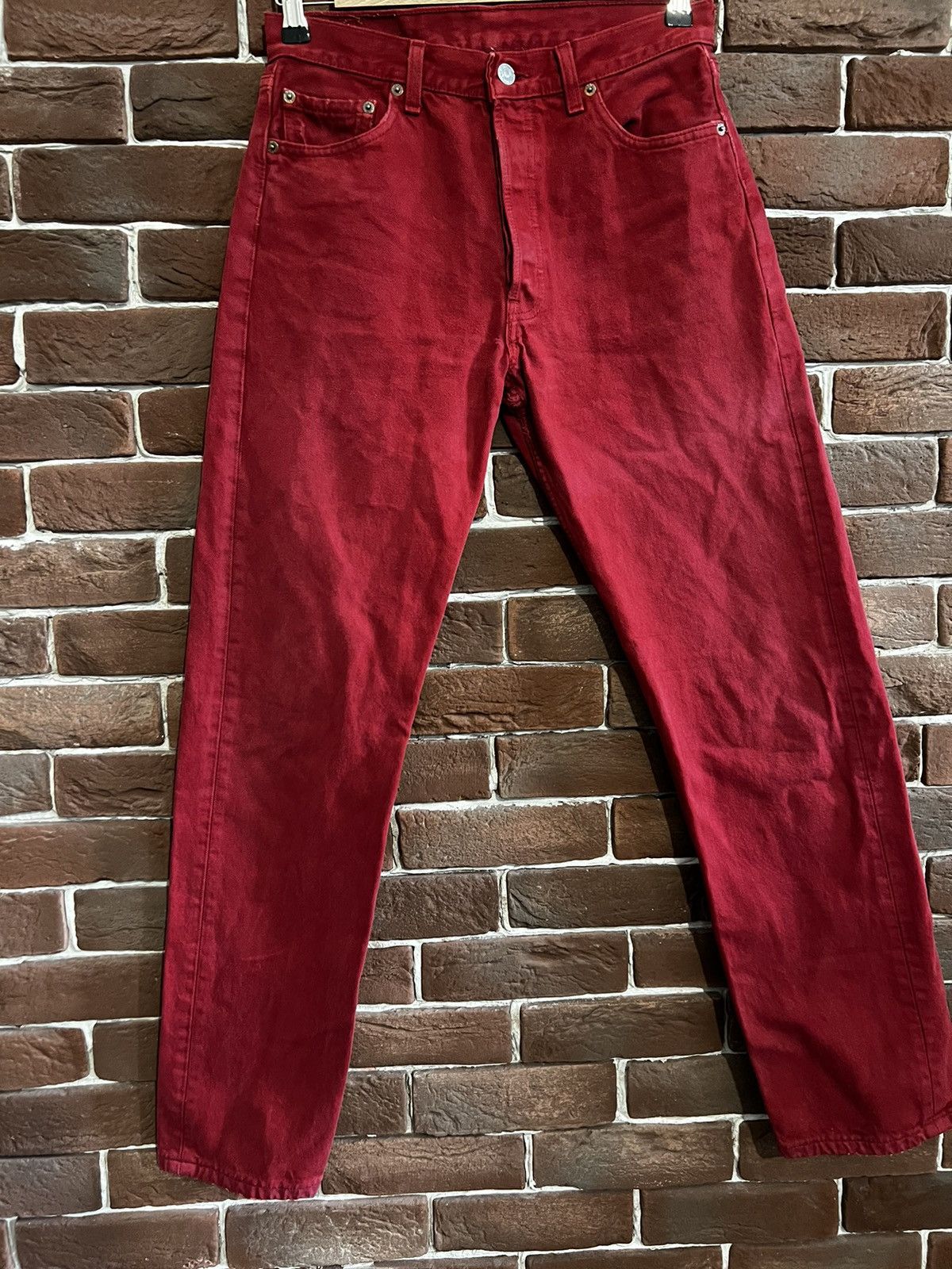 Levi's Rare Vintage 90s Levi’s 501 30x32 Red Denim Jeans Pants Size US 30 / EU 46 - 3 Thumbnail